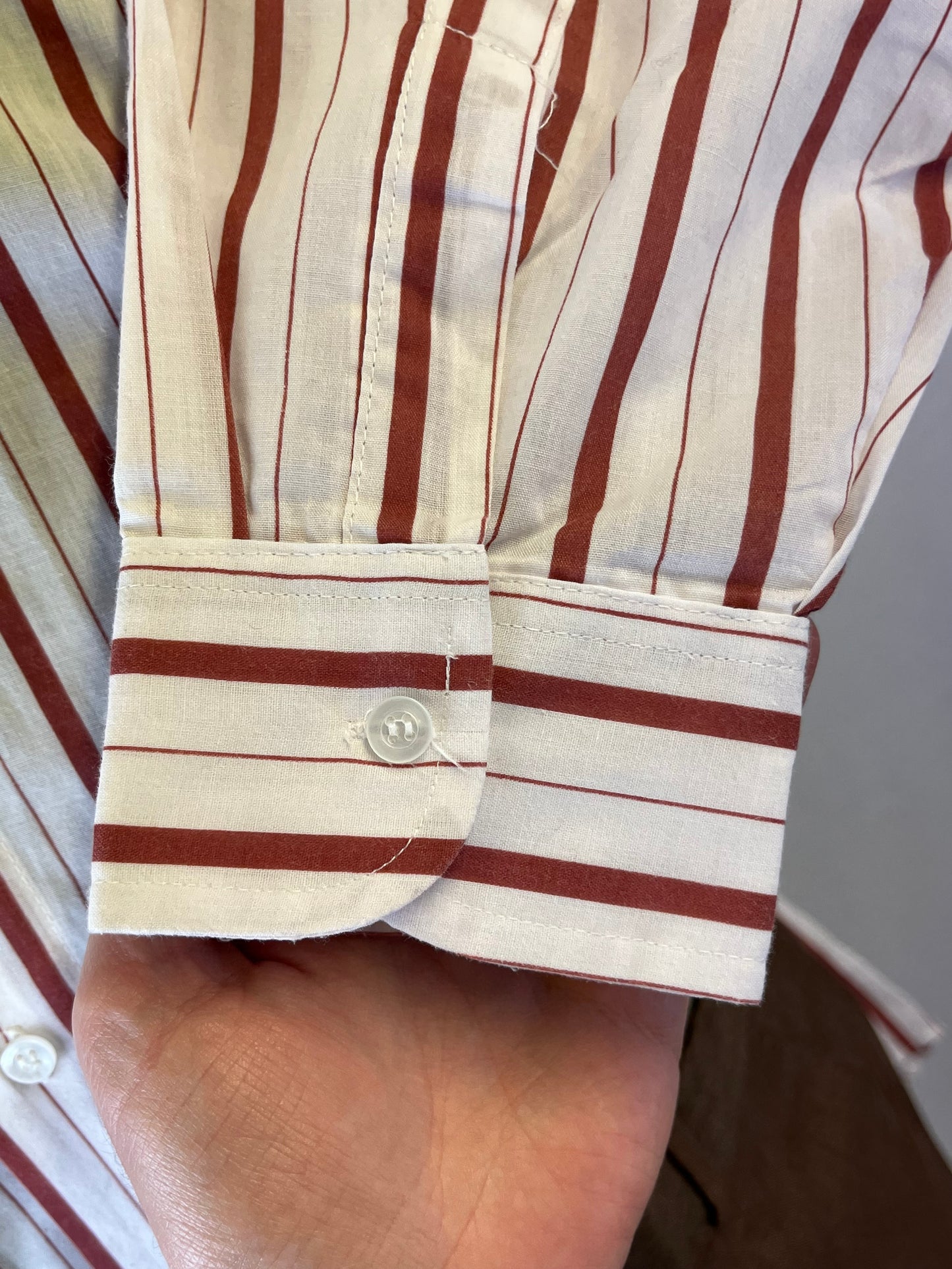 Camicia a righe mattone tg. M-L