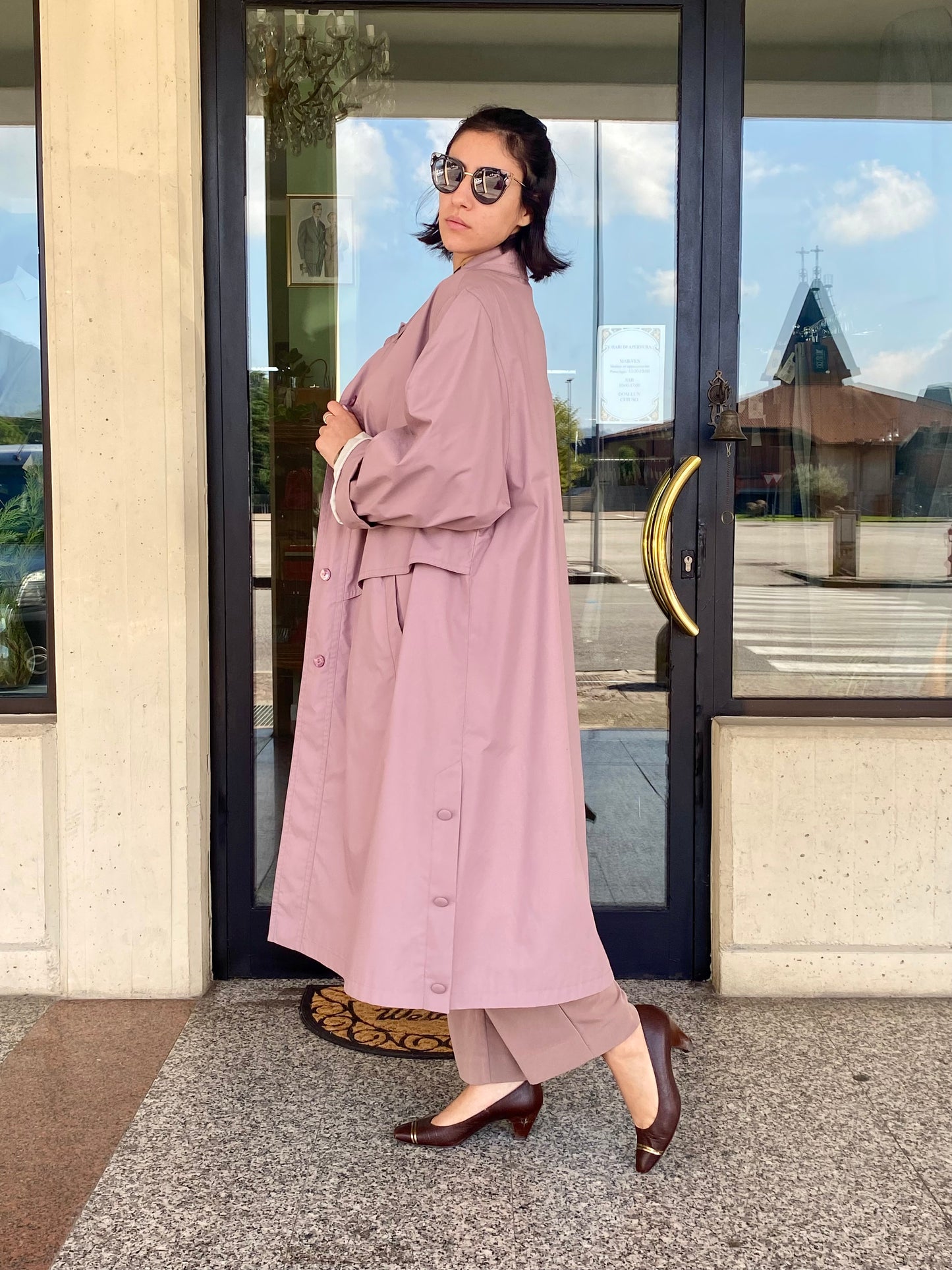 Trench anni ‘80 rosa antico - TG. Curvy (48/50/52)