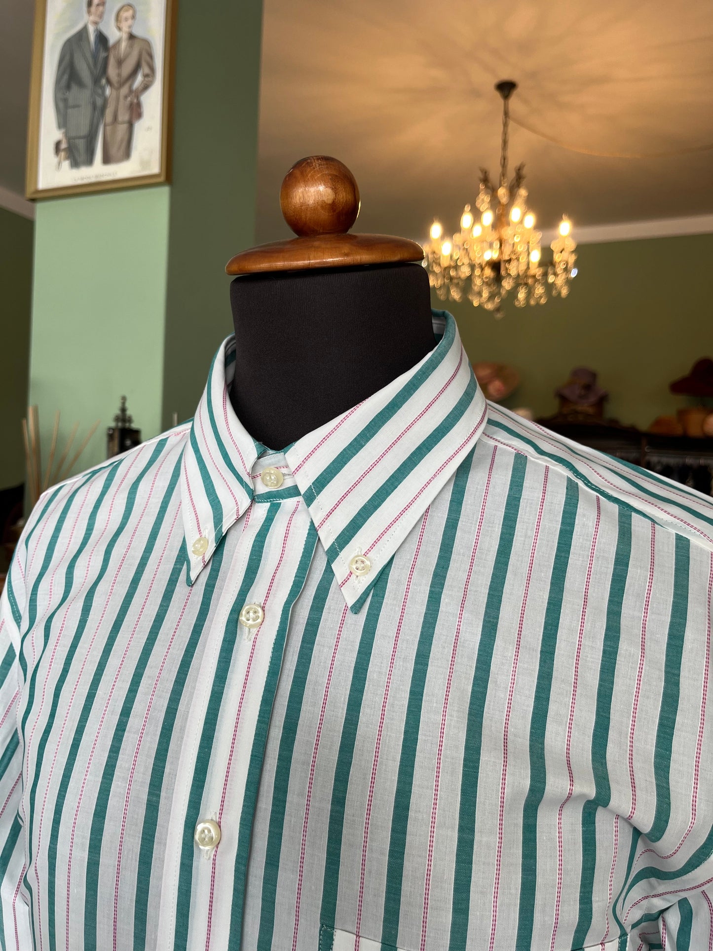 Camicia anni ‘80 verde e rossa tg. L