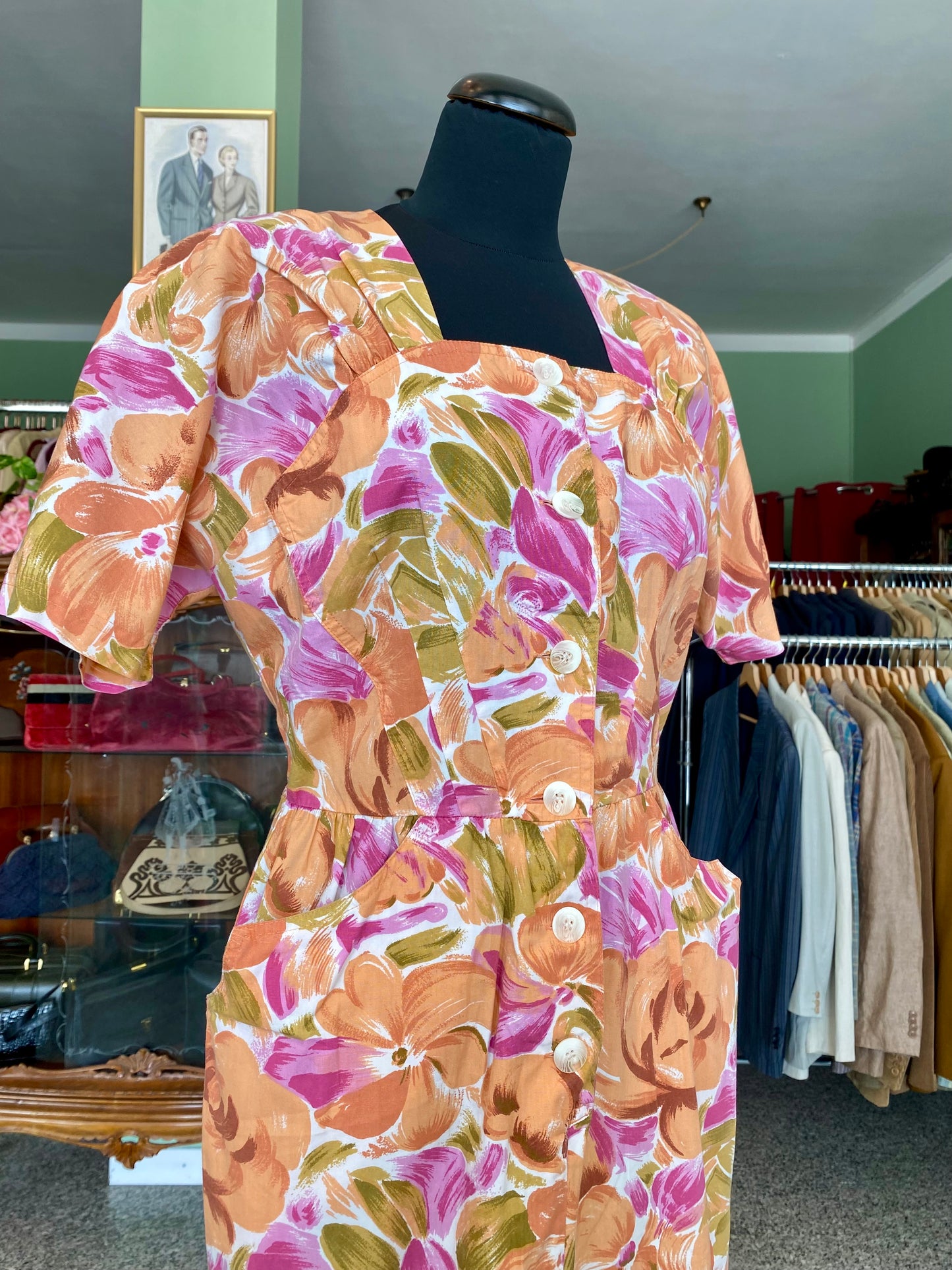 Abito in cotone con stamp floreale - TG. 42 circa