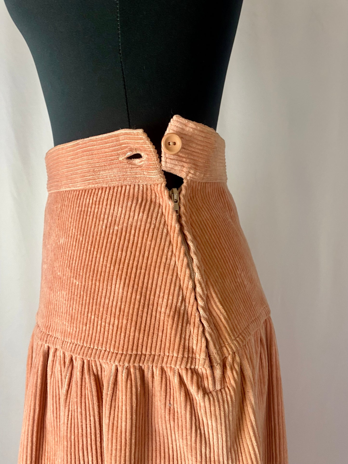 Gonna in velluto rosa pesca - TG. 40