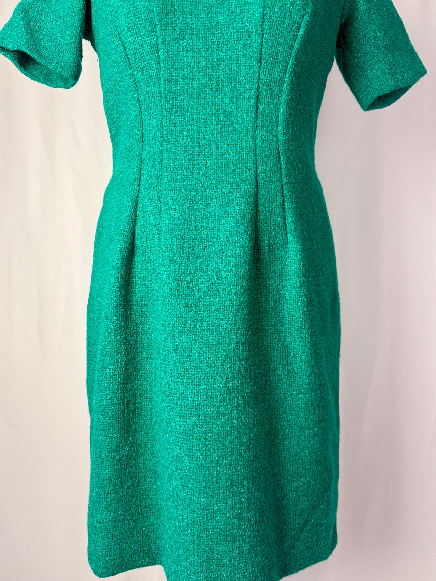 Tailleur giacca + abito in bouclé di lana anni ’60 sartoriale - TG. 40/42