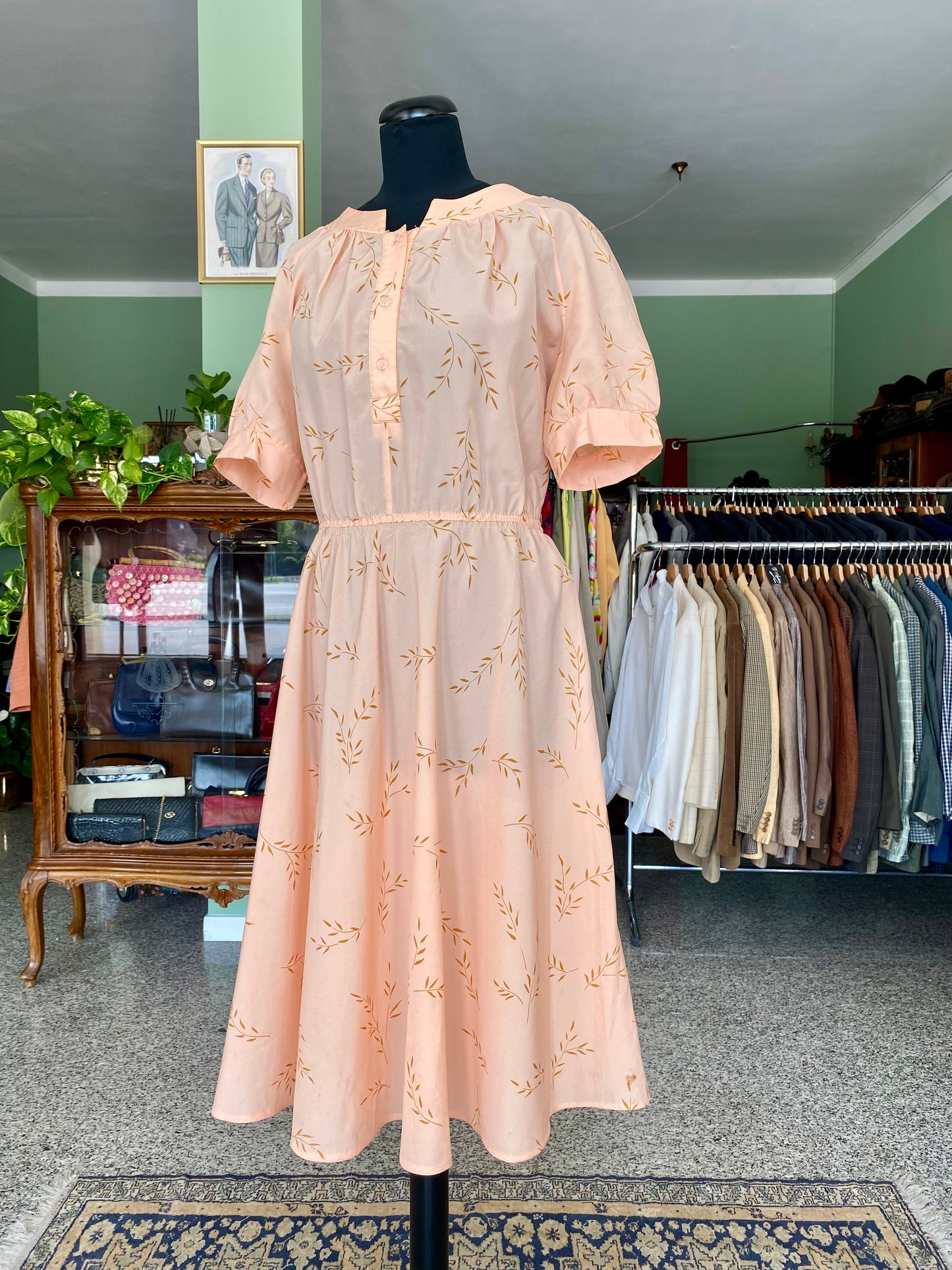 Abito anni ‘70 color pesca - TG. 44 circa