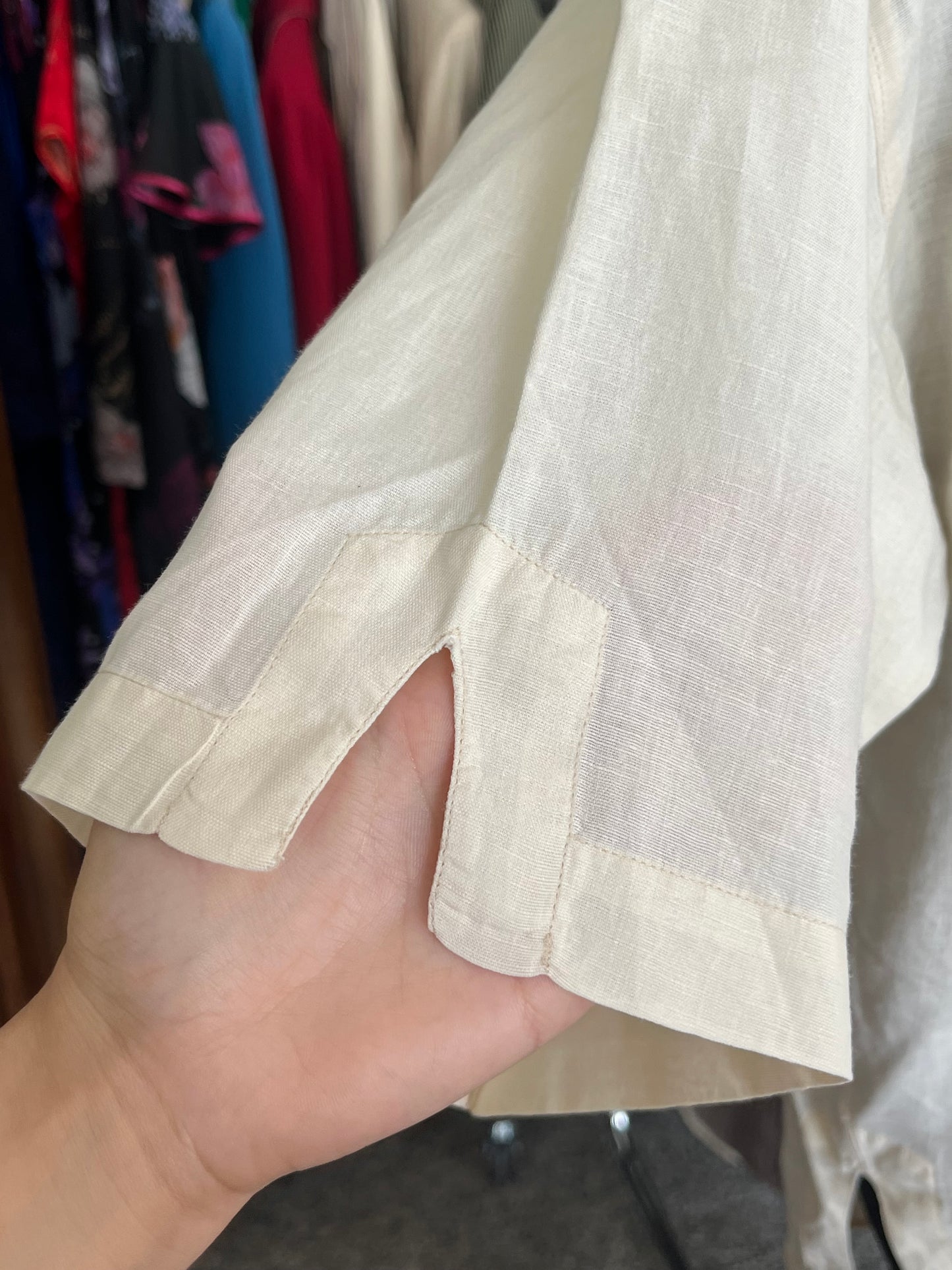 Camicia Benetton puro lino a maniche corte tg. L-XL