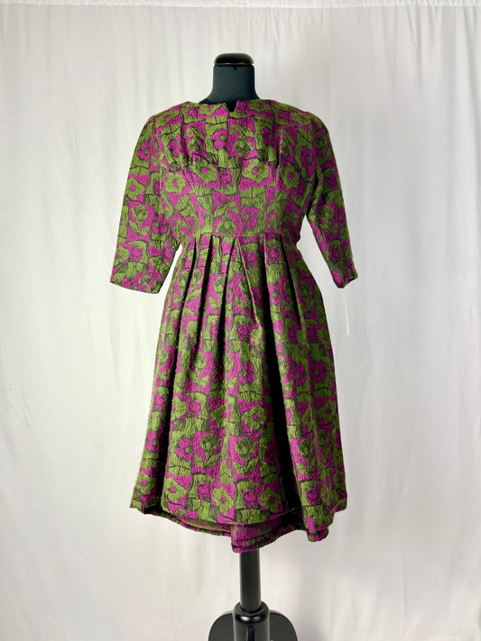 Abito fine anni ‘50 verde e viola - TG. 40