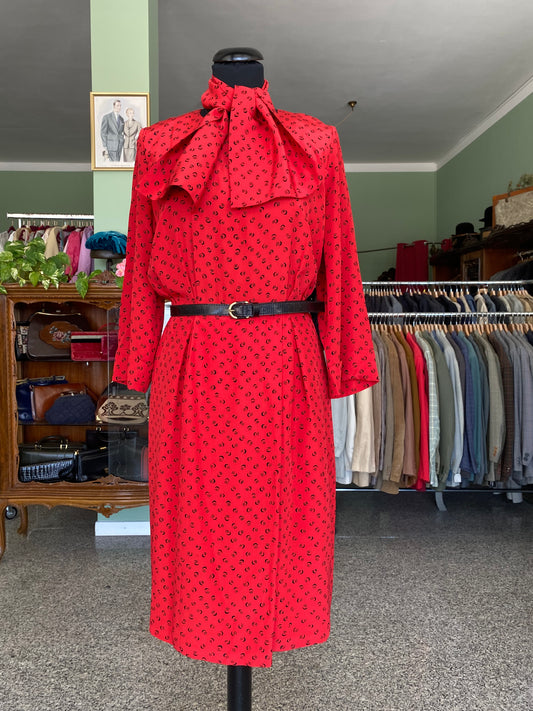 Abito rosso sartoriale in seta - TG. 40/42