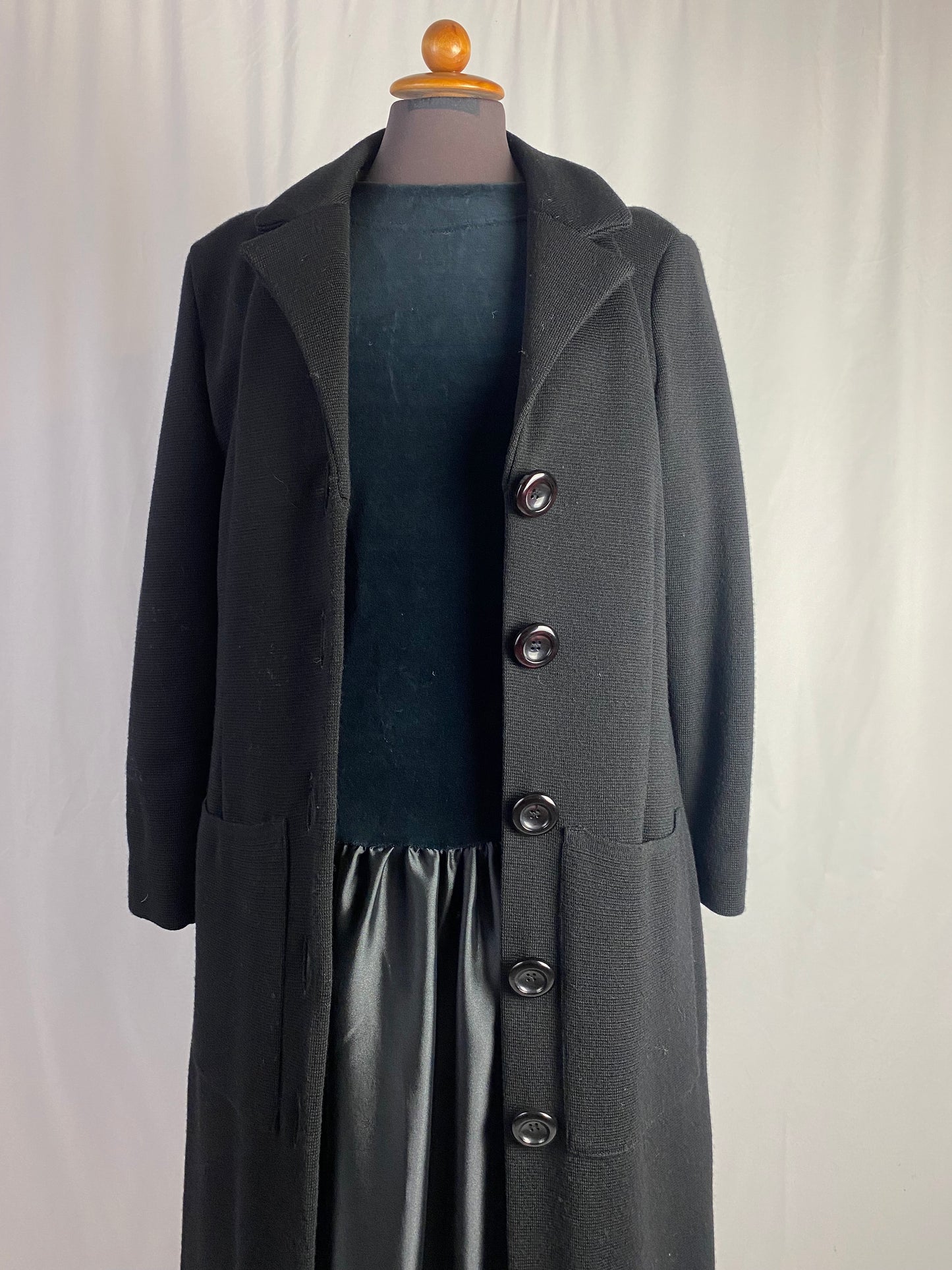 Cappotto in maglia di lana nero- TG. 44 circa