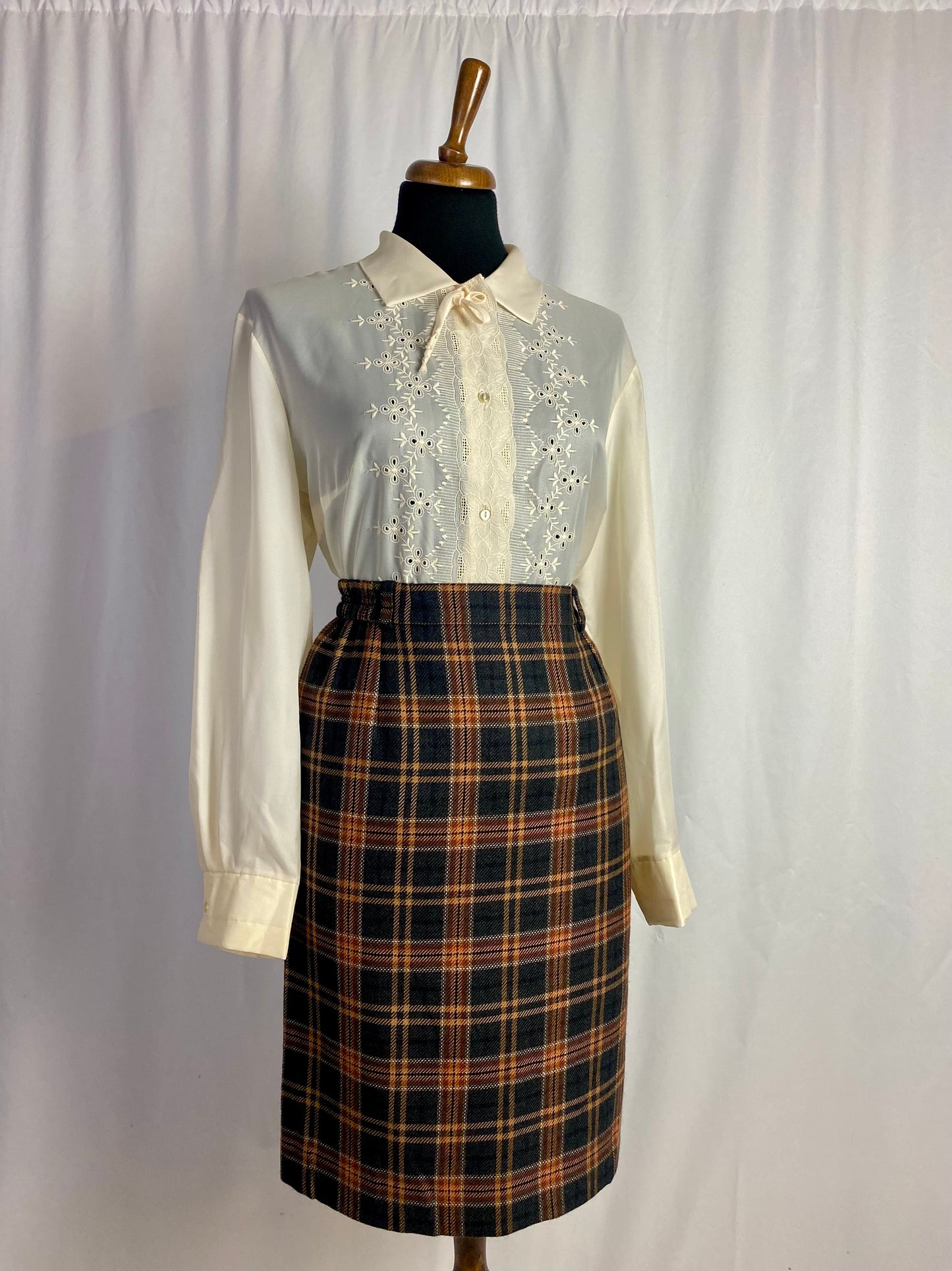 Gonna in lana tartan nocciola - TG. 46