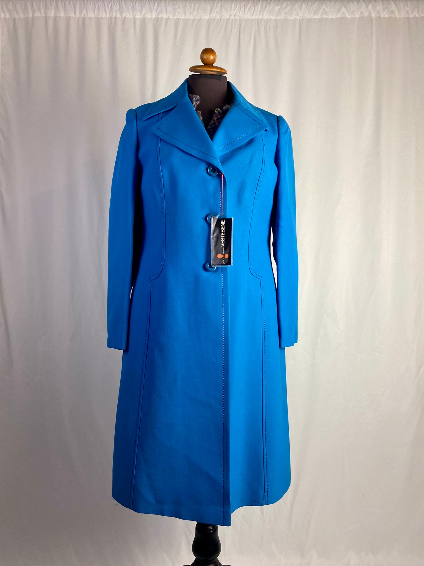 Cappotto anni ‘70 azzurro - nuovo fondo di magazzino - TG. 40/42