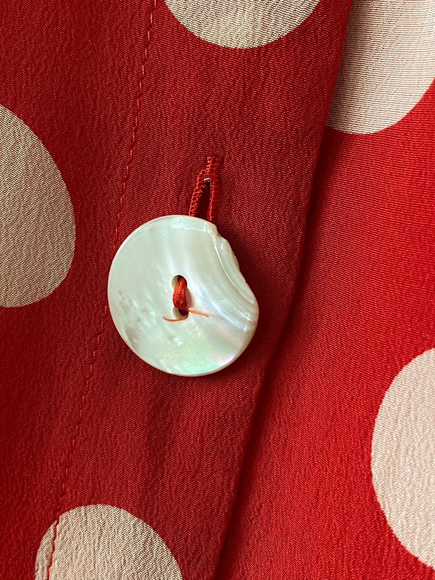 Miss Pois – Abito vintage in seta a pois bianchi - TG. 44/46