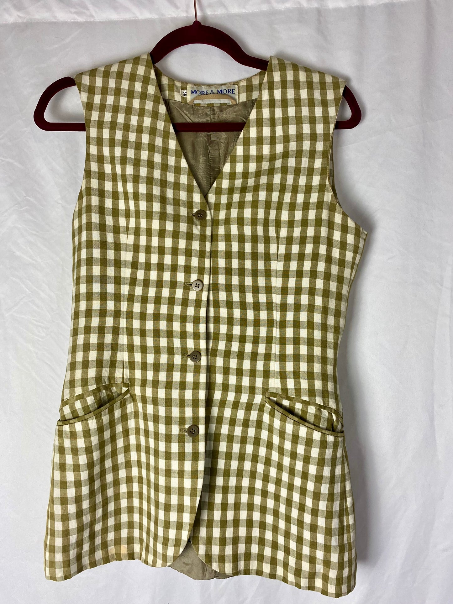 Gilet vichy verde pistacchio - TG. 40/42