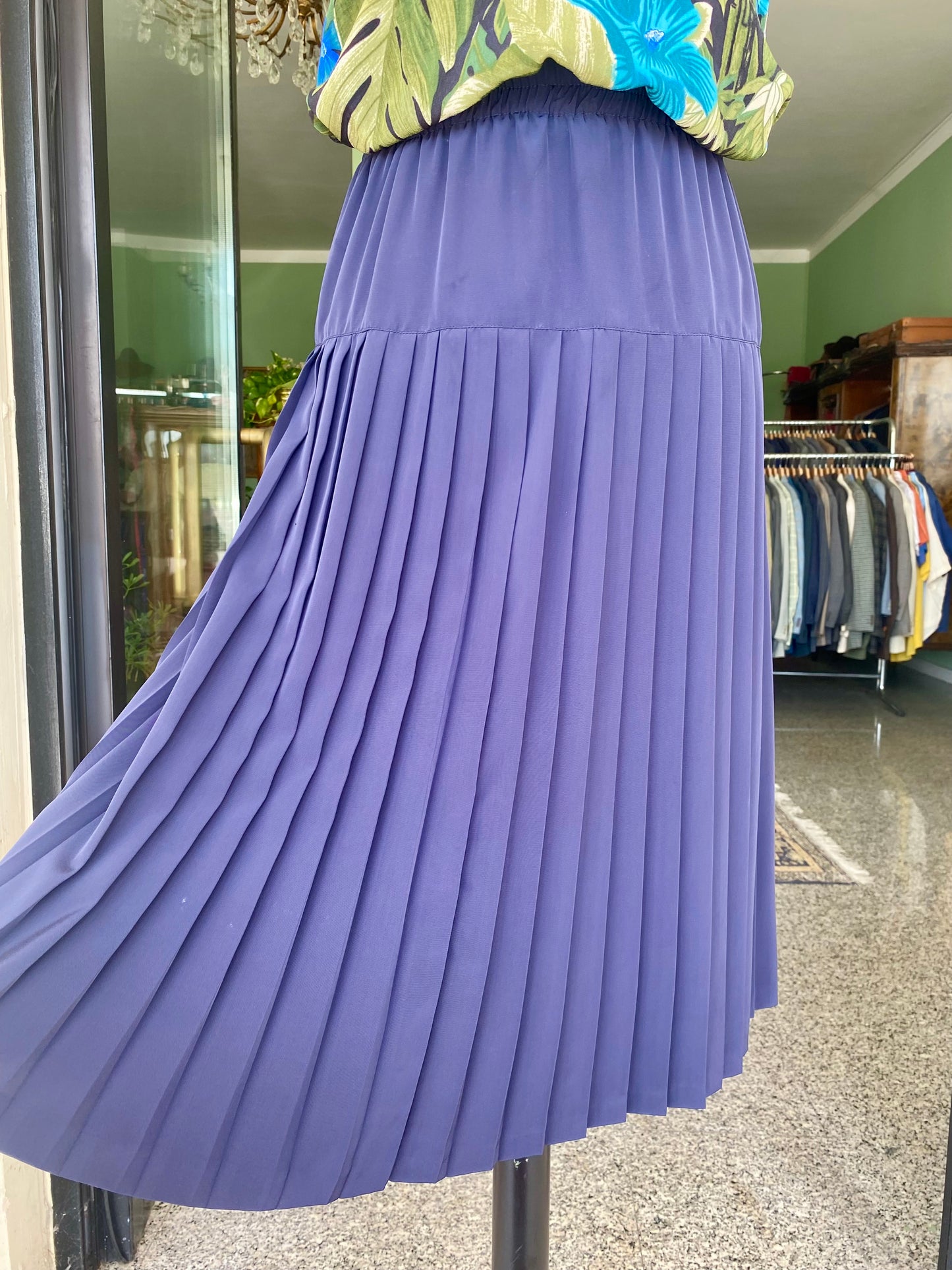 Gonna blu navy in viscosa - TG. 48