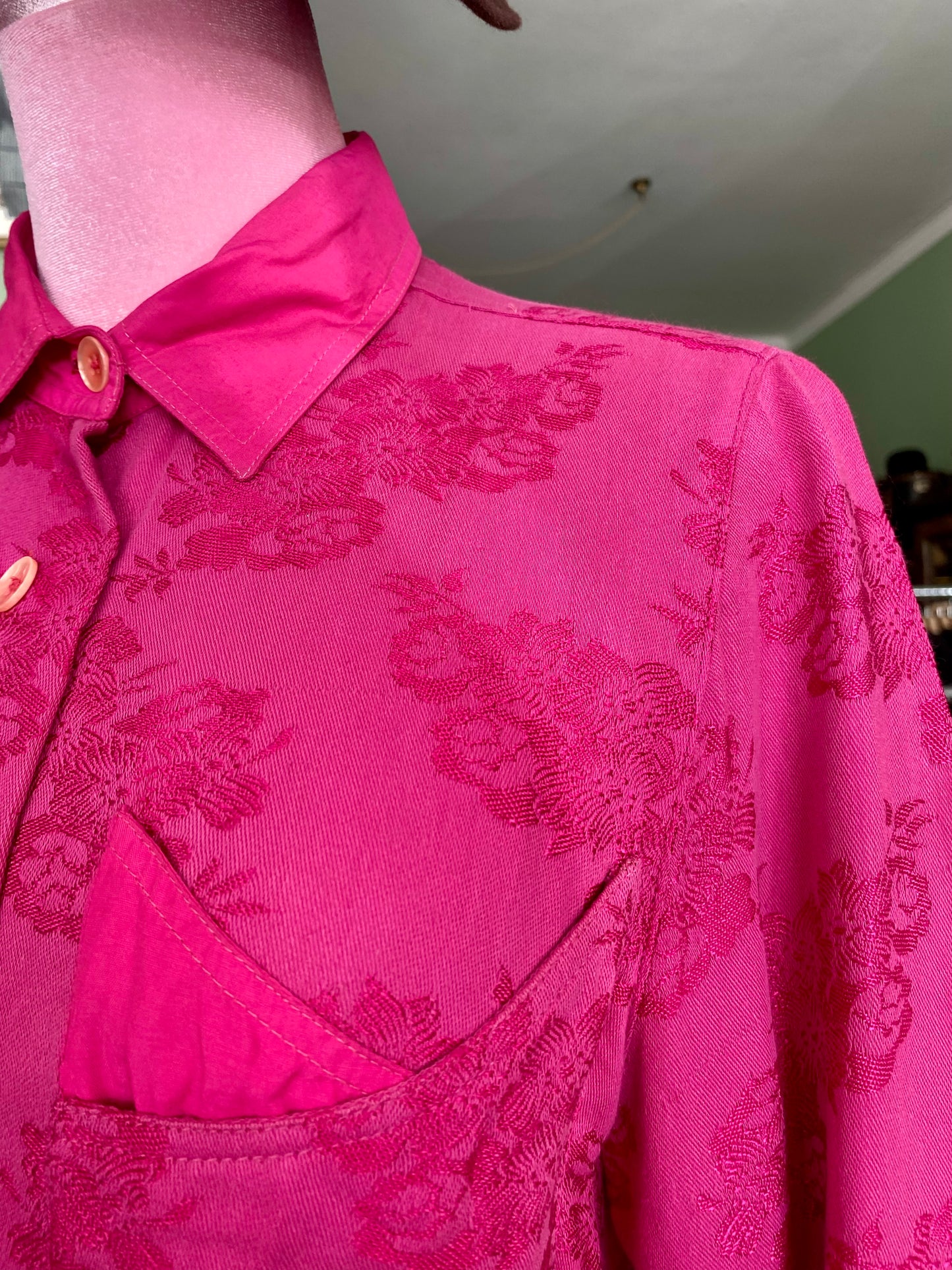 Camicia fucsia in cotone - TG. 42 circa