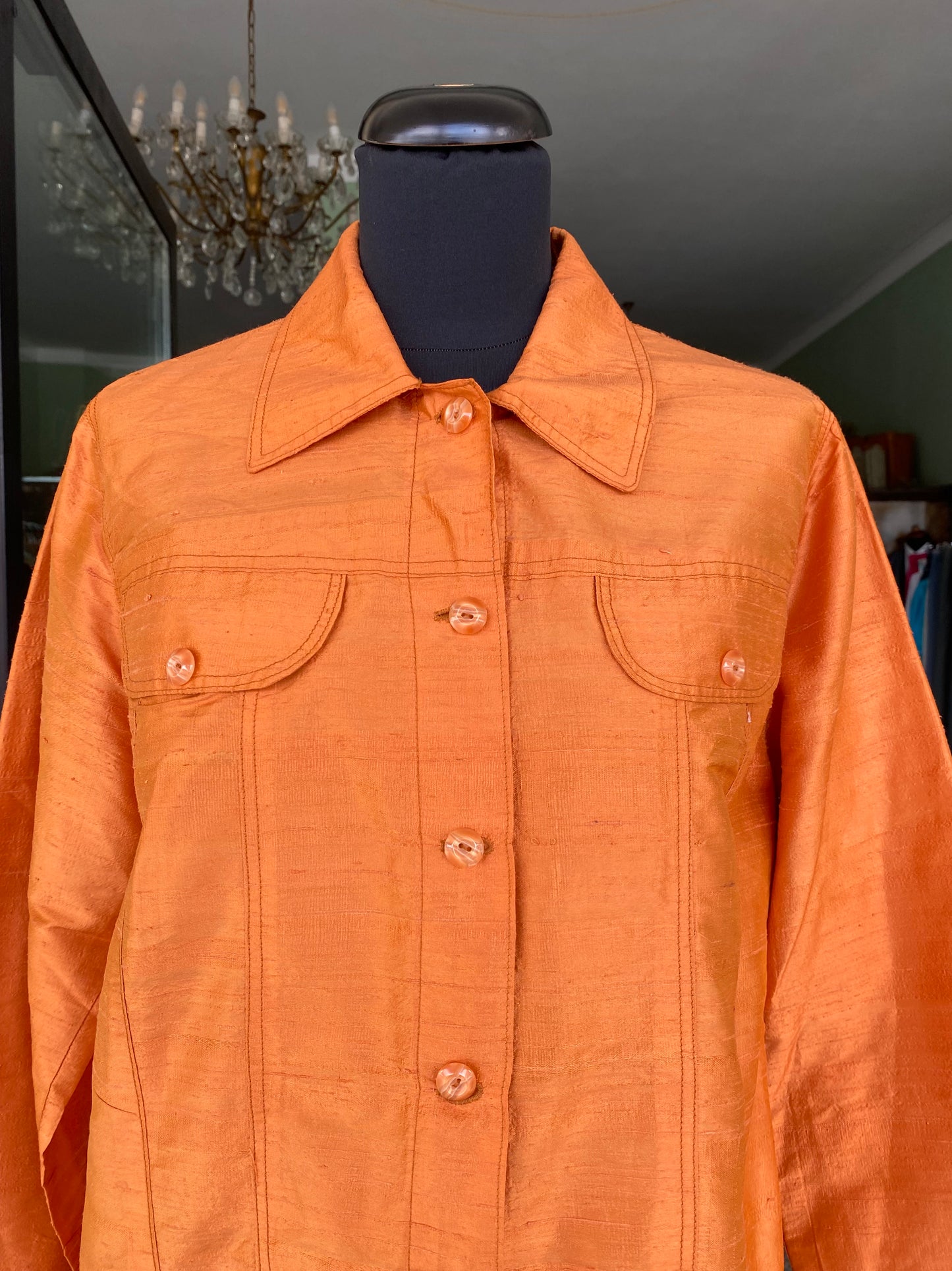Camicia in shantung arancione - TG 42/44