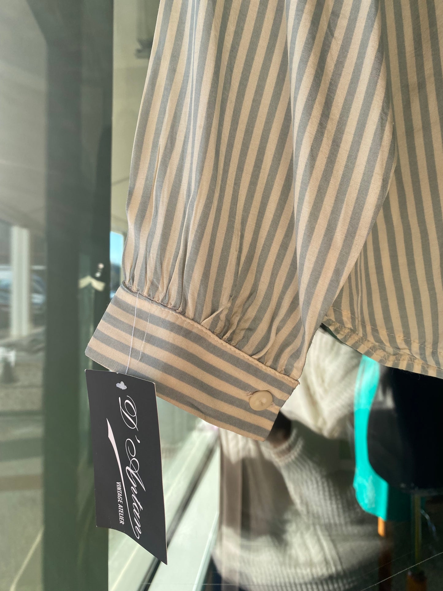 Camicia a righe panna e celeste - TG. 44/46