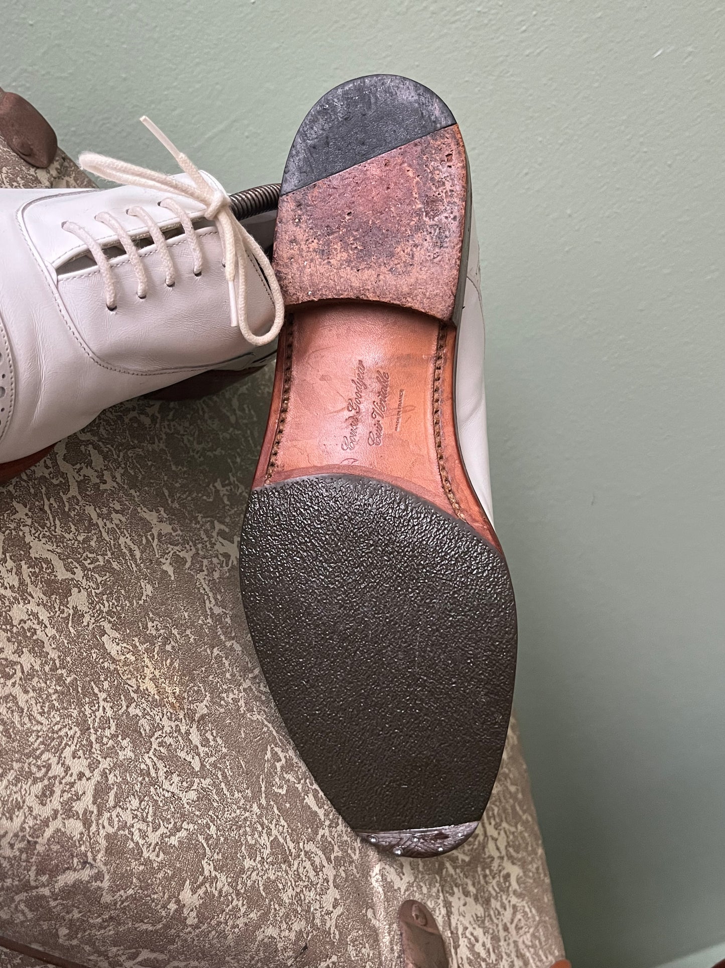 Scarpe oxford pelle bianca tg. 40-41