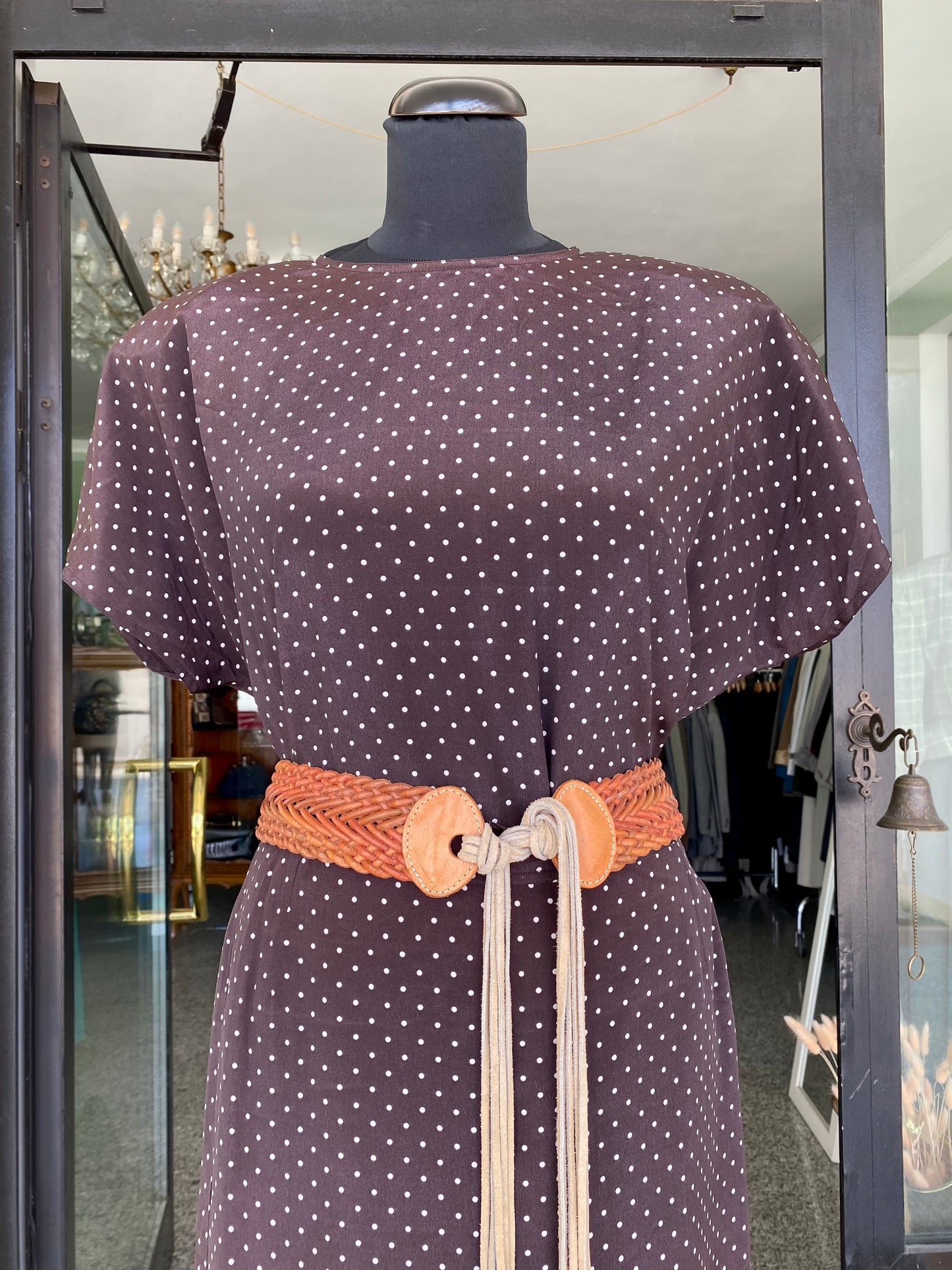 Tailleur in seta a pois a TG. 42
