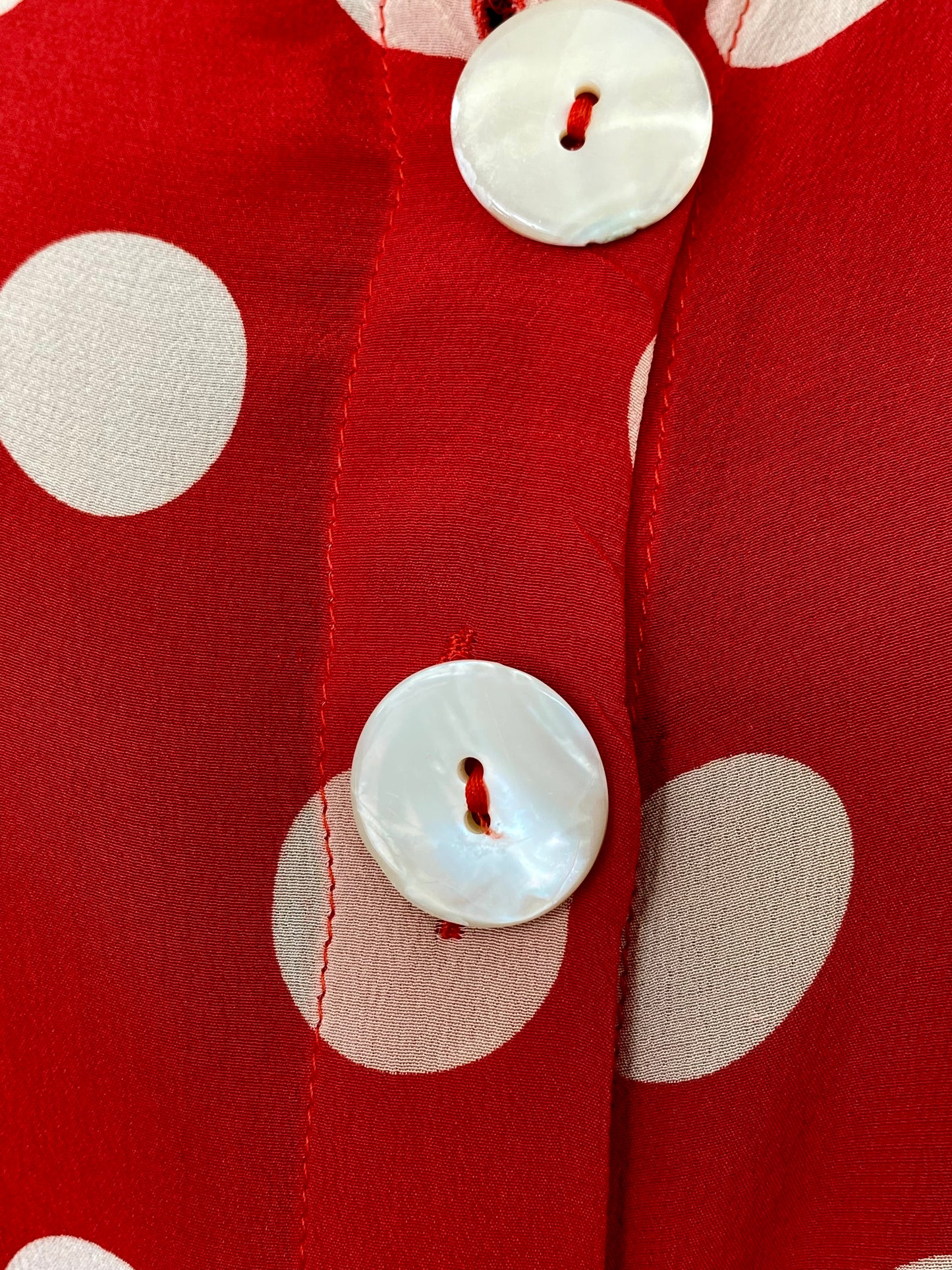 Miss Pois – Abito vintage in seta a pois bianchi - TG. 44/46