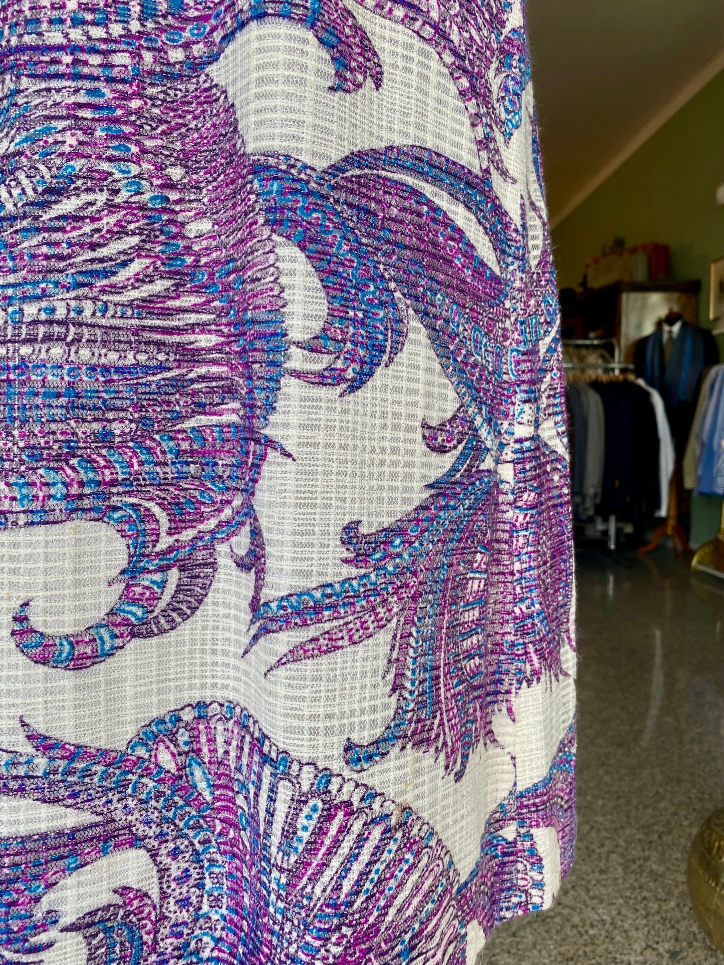 Abito sartoriale primi ’70 con volant  
- TG. 44 circa