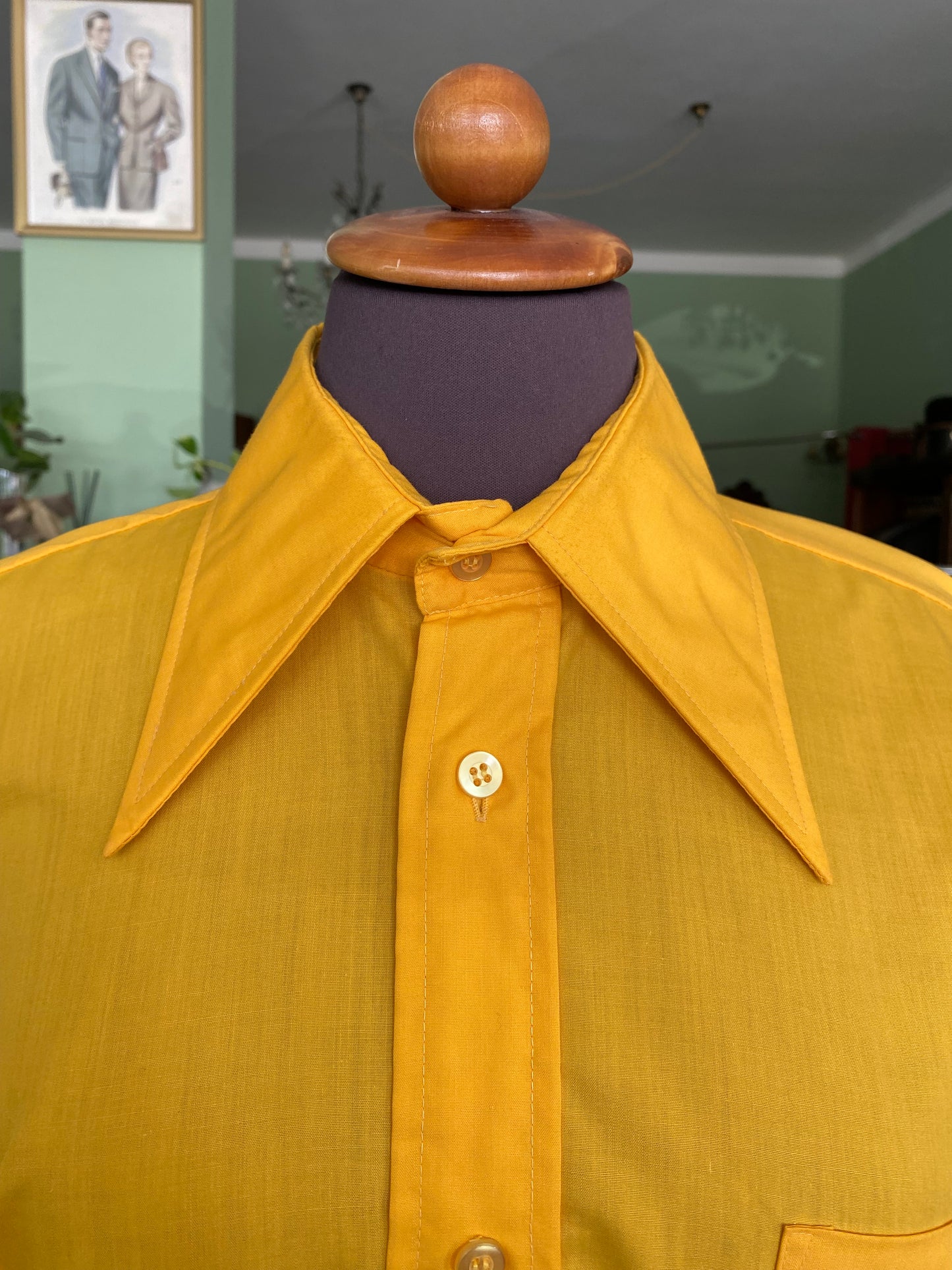 Camicia anni ‘70 giallo ocra - TG. 50/52