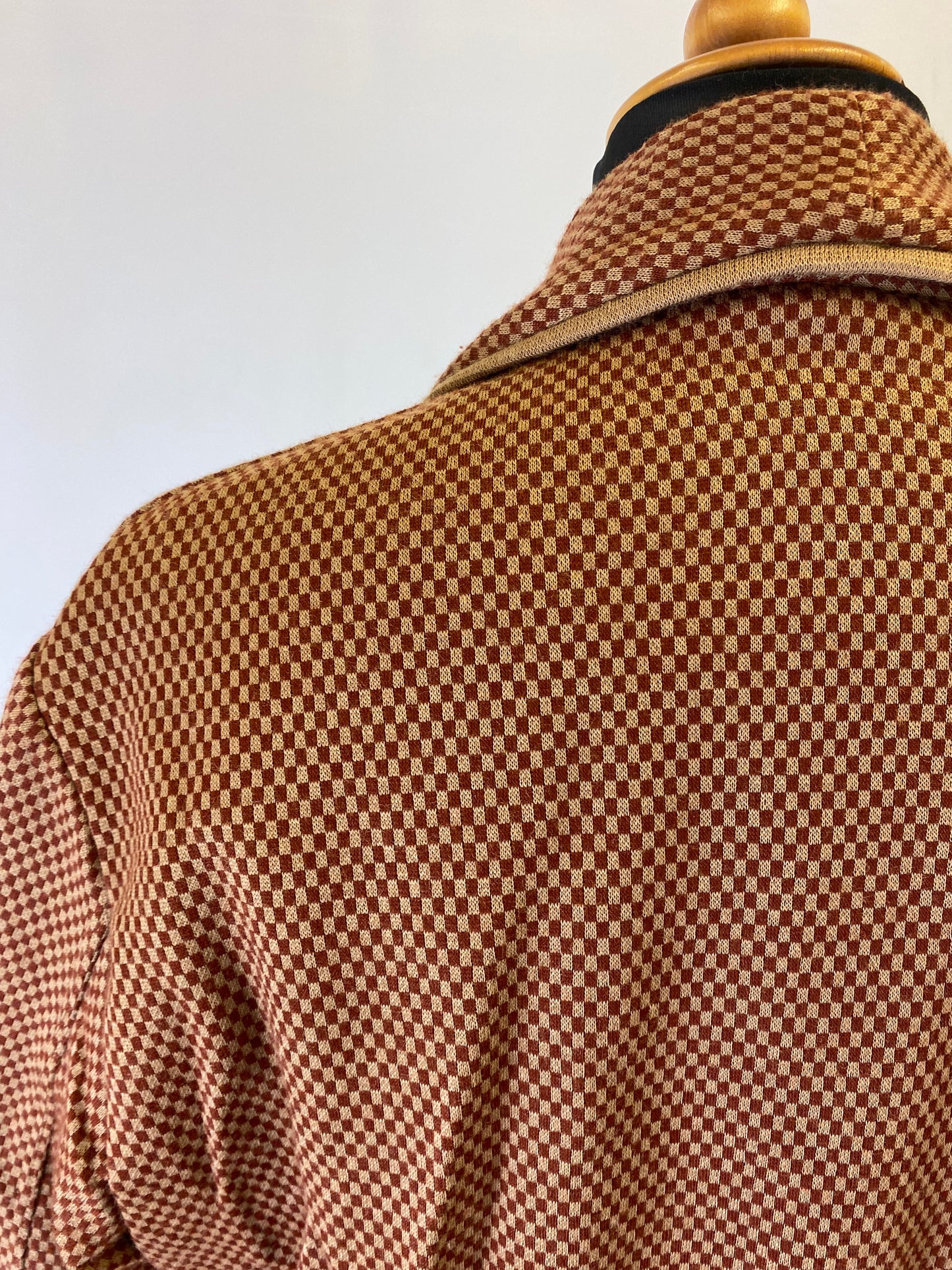 Vestaglia da camera beige a quadri M-L