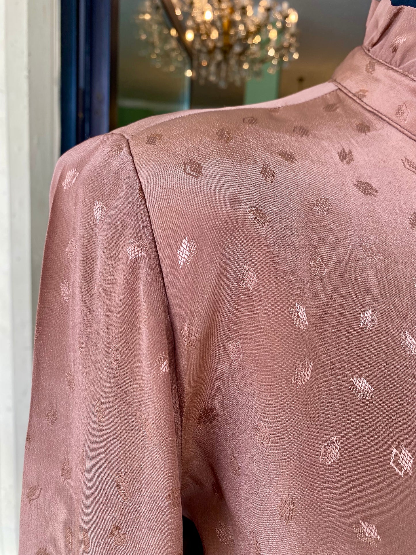 Abito in pura seta color cacao con dettagli rétro - TG. 42/44