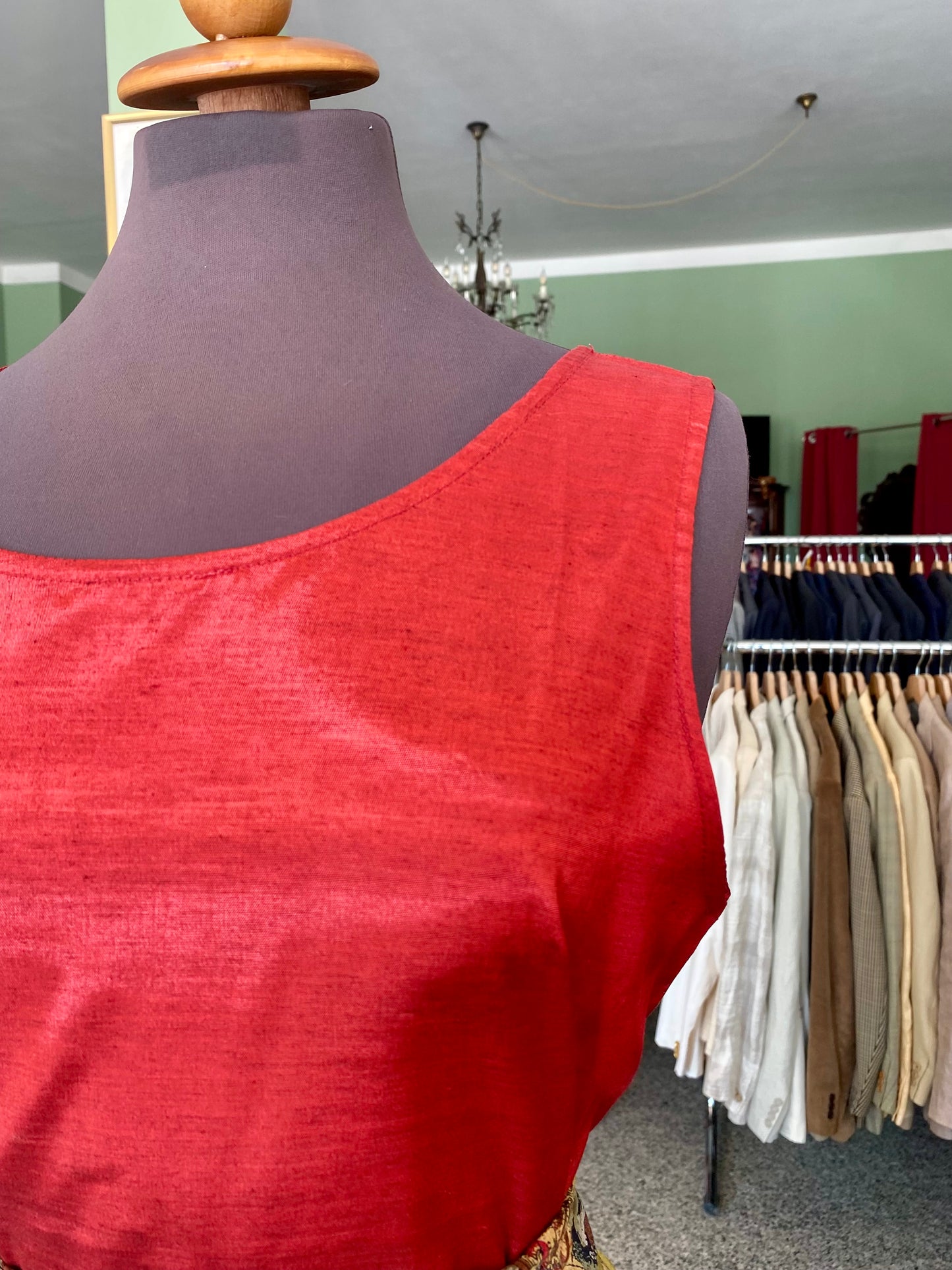Top rosso in shantung - TG. 46