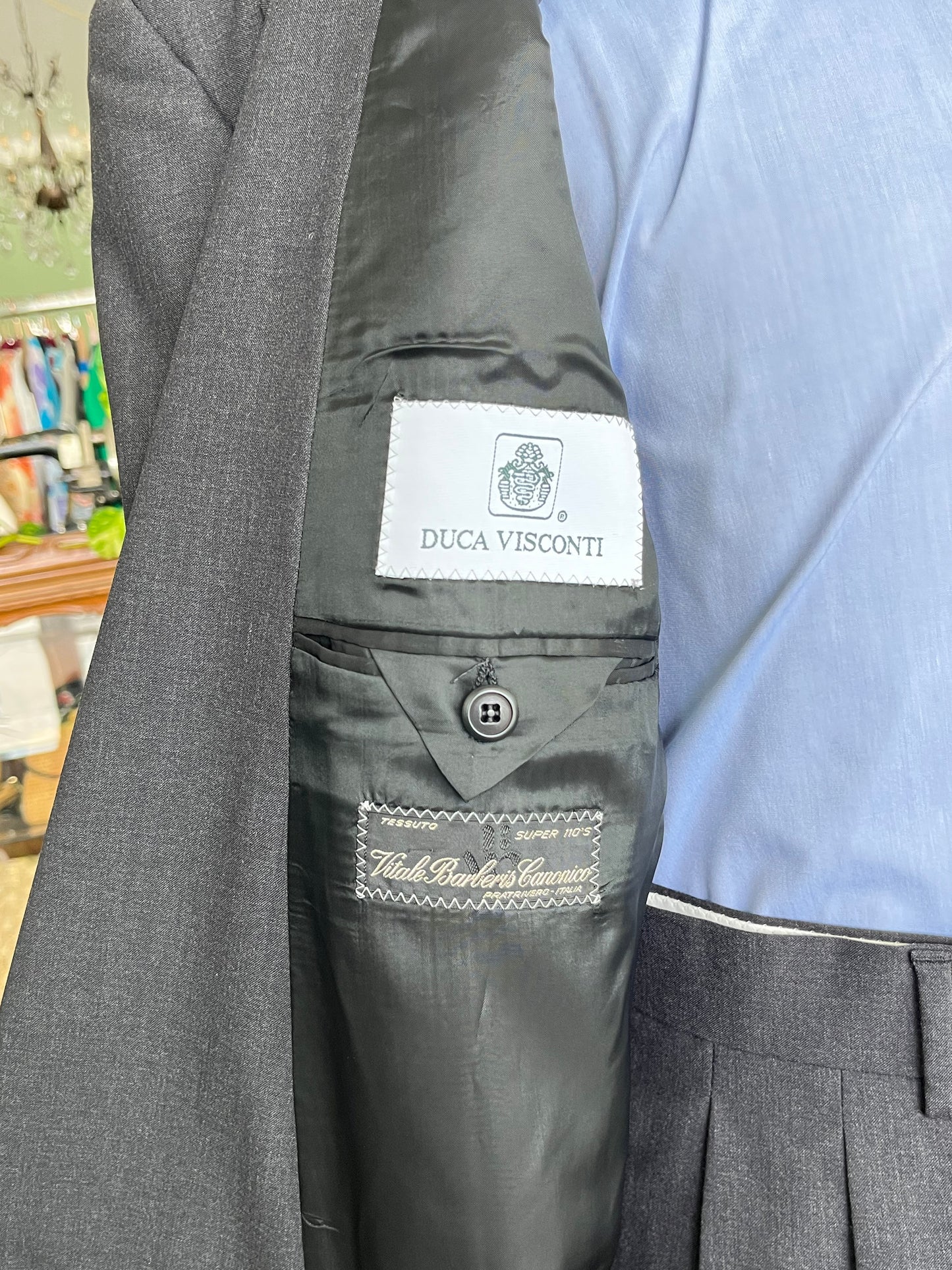 Completo Vitale Barberis Canonico doppiopetto anni '80 NOS tg. 52-54