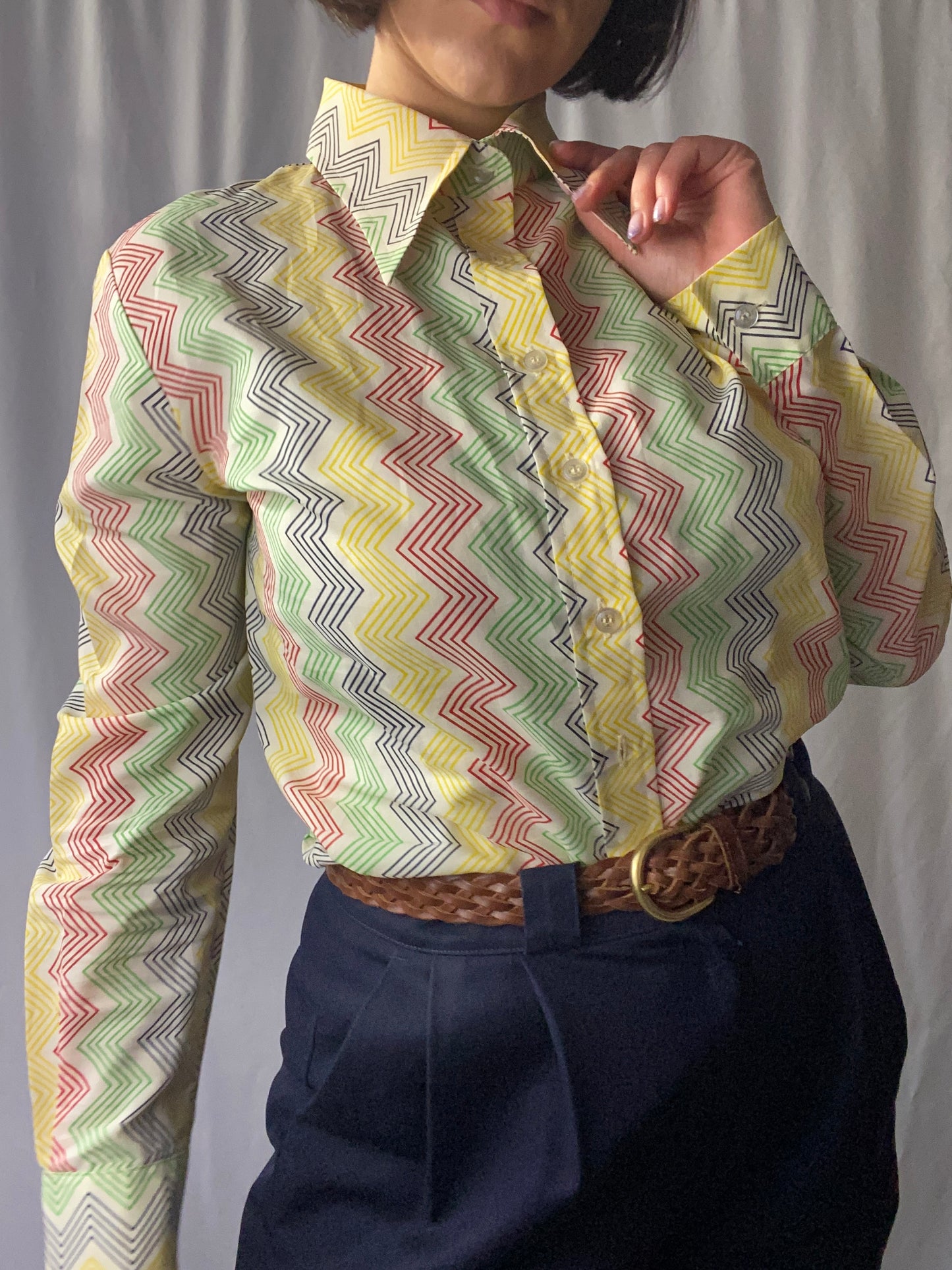 Camicia anni ‘70 zig zag- TG. 42/44