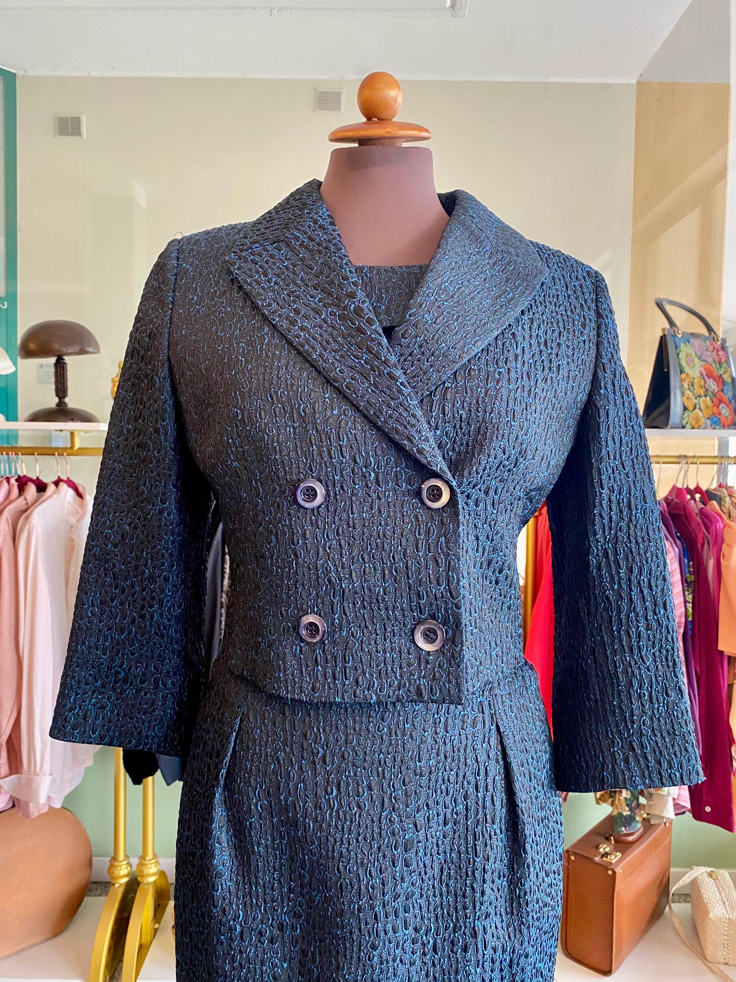 Tailleur blu giacca + abito - TG. 40