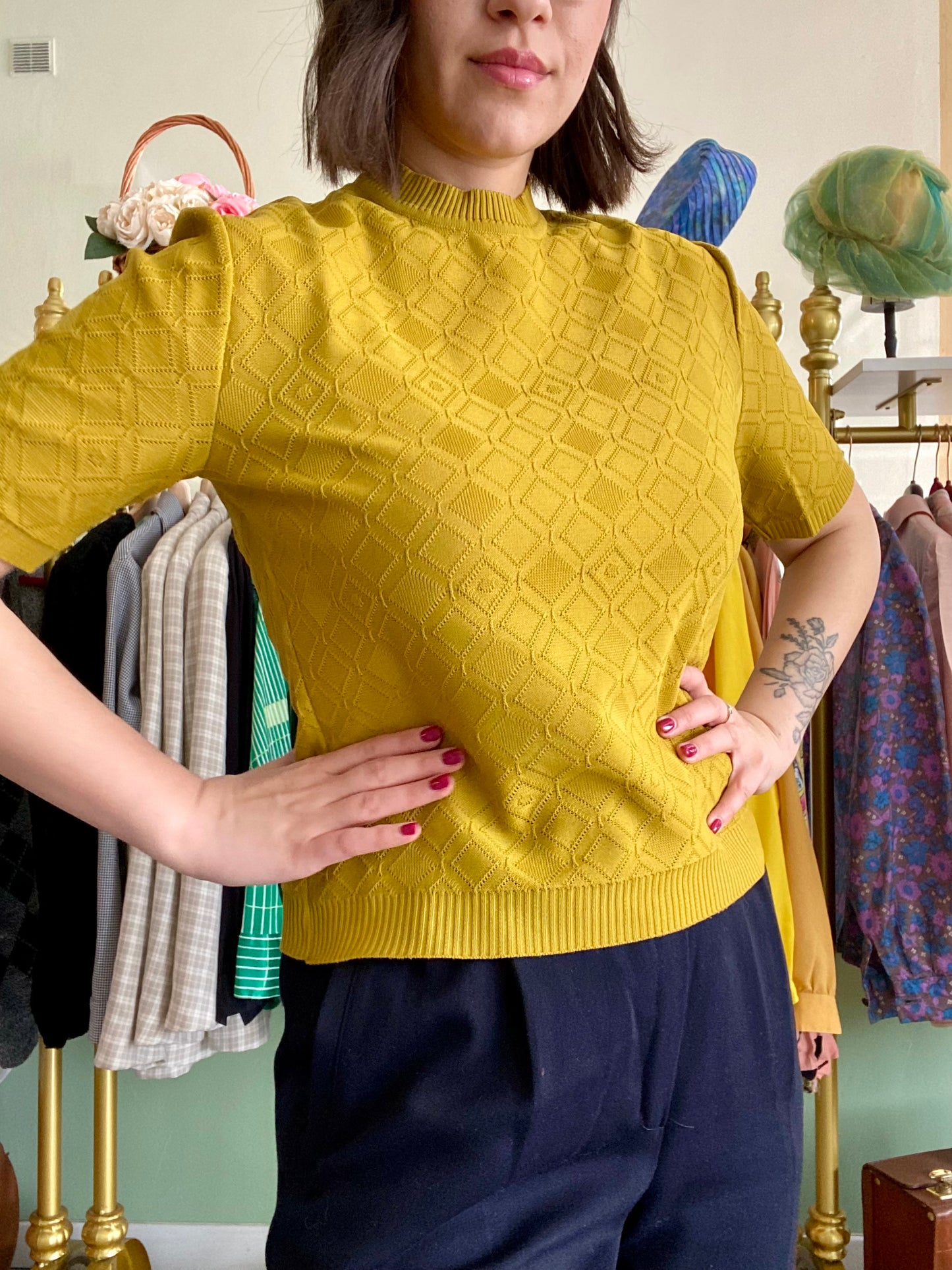 Blusa anni ‘70 senape - TG. 38/40