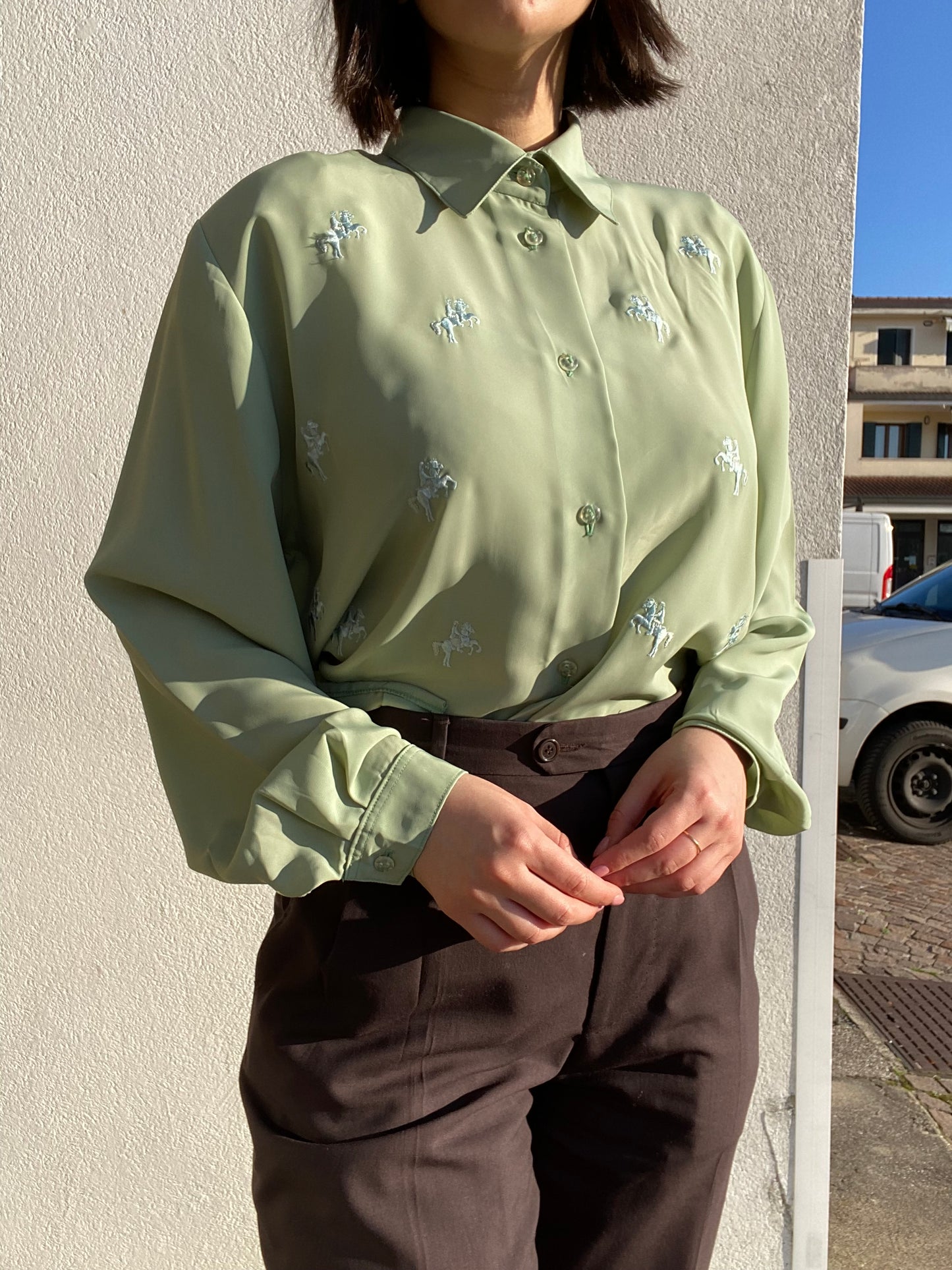 Camicia verde pastello - TG. 46/48/50/52