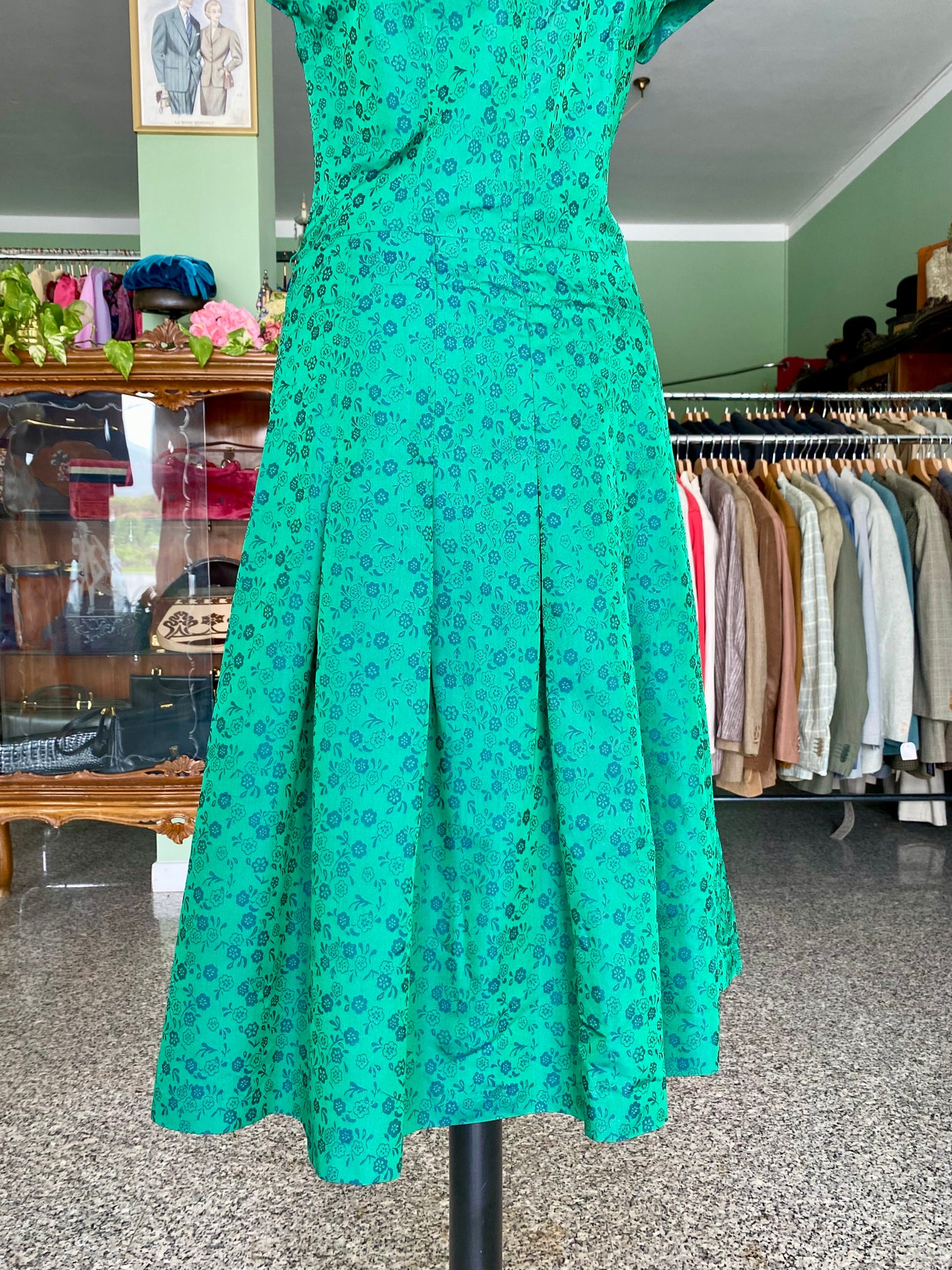 Abito anni ‘80 verde smeraldo - TG. 40