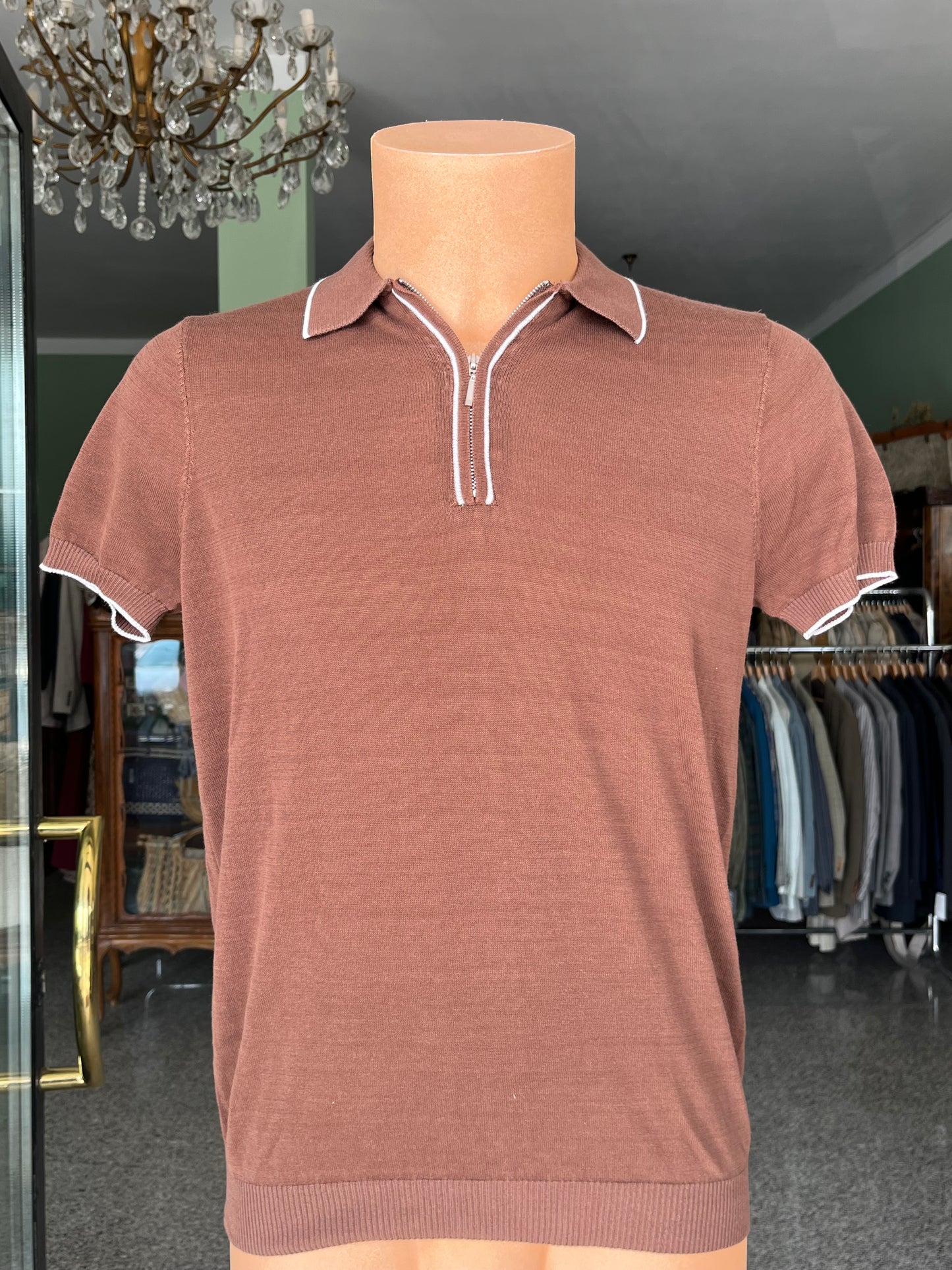 Polo a maniche corte cotone/lino tg. 54