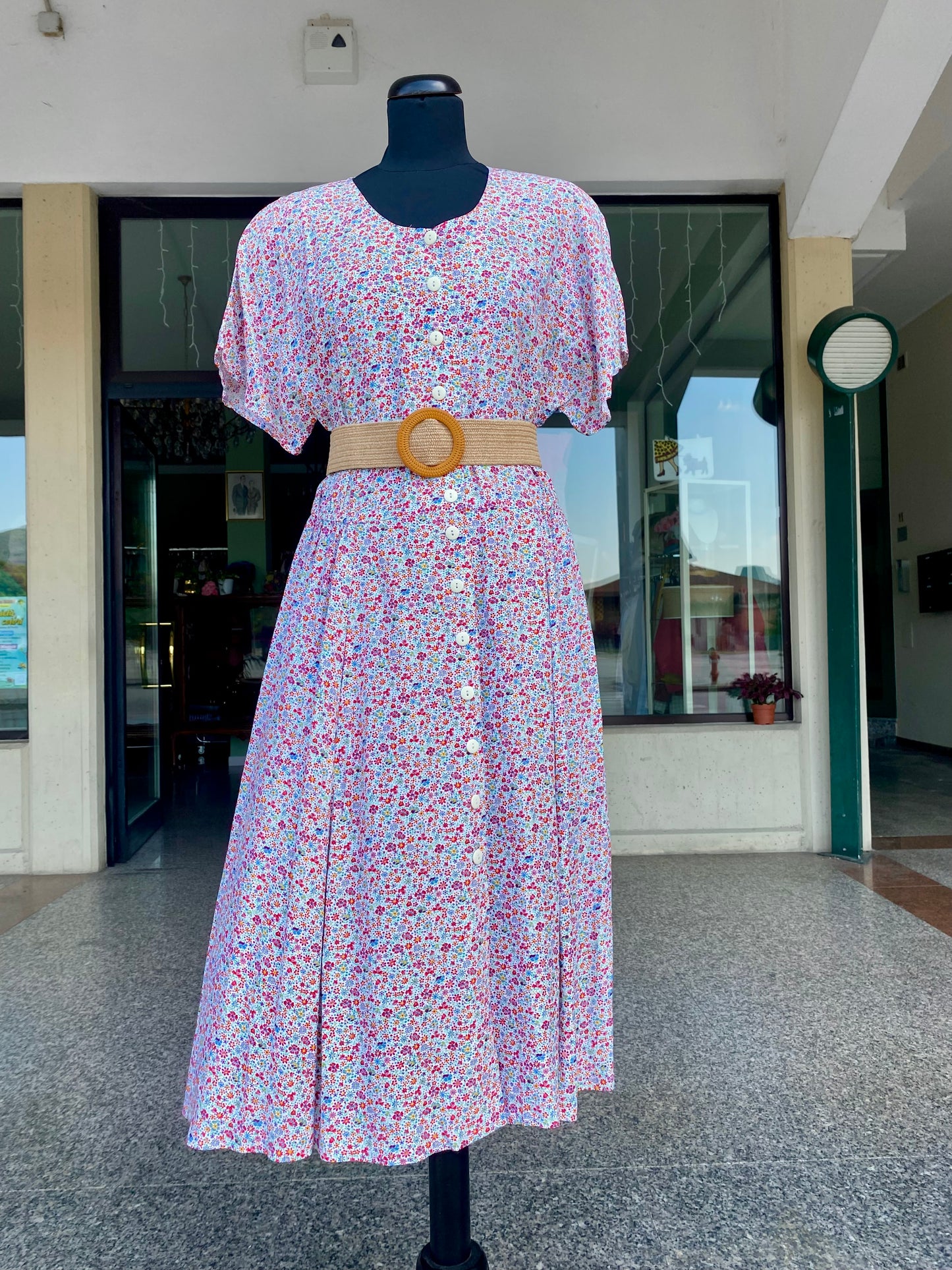 Abito chemisier con microfantasia floreale - TG. 46