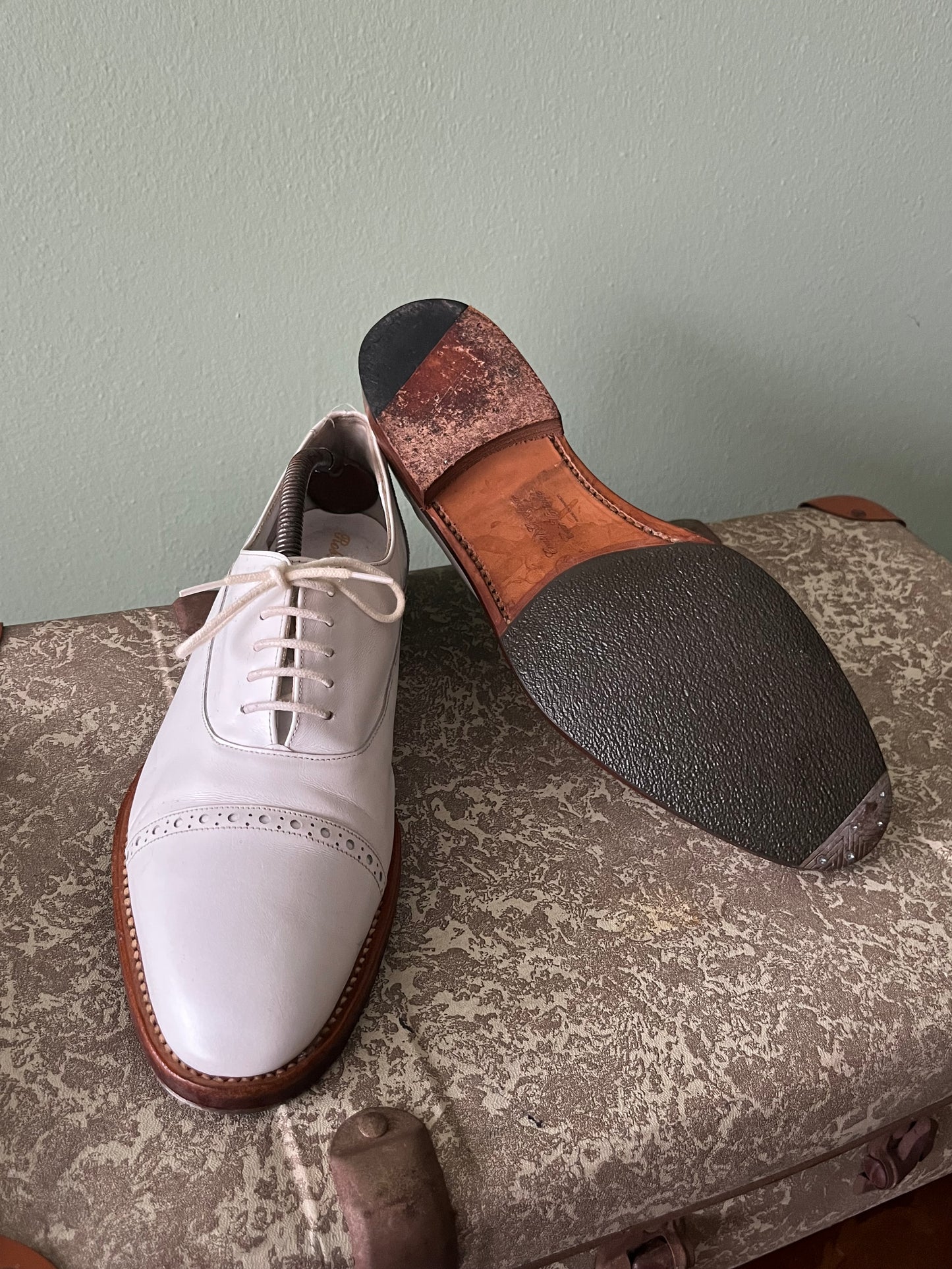 Scarpe oxford pelle bianca tg. 40-41