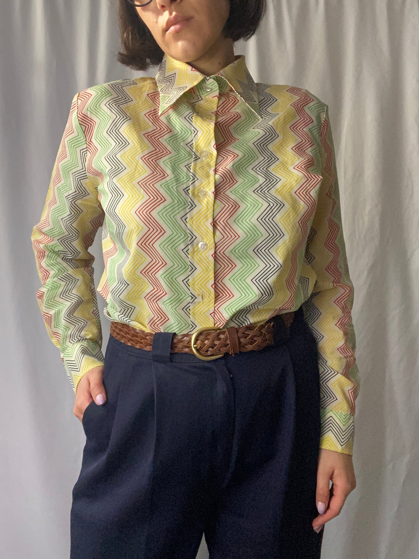Camicia anni ‘70 zig zag- TG. 42/44