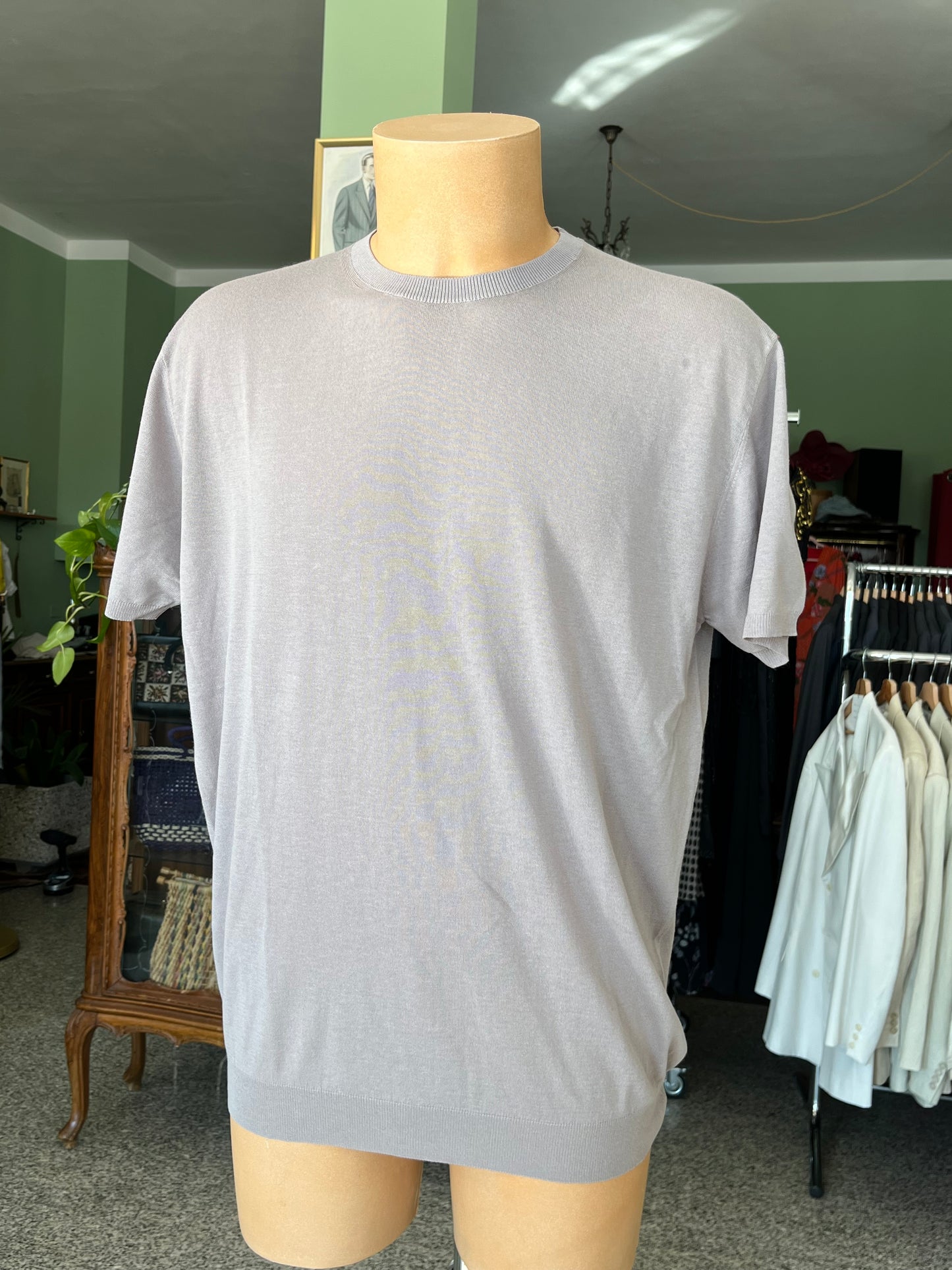 T-shirt a maniche corte cotone/lino tg. 54