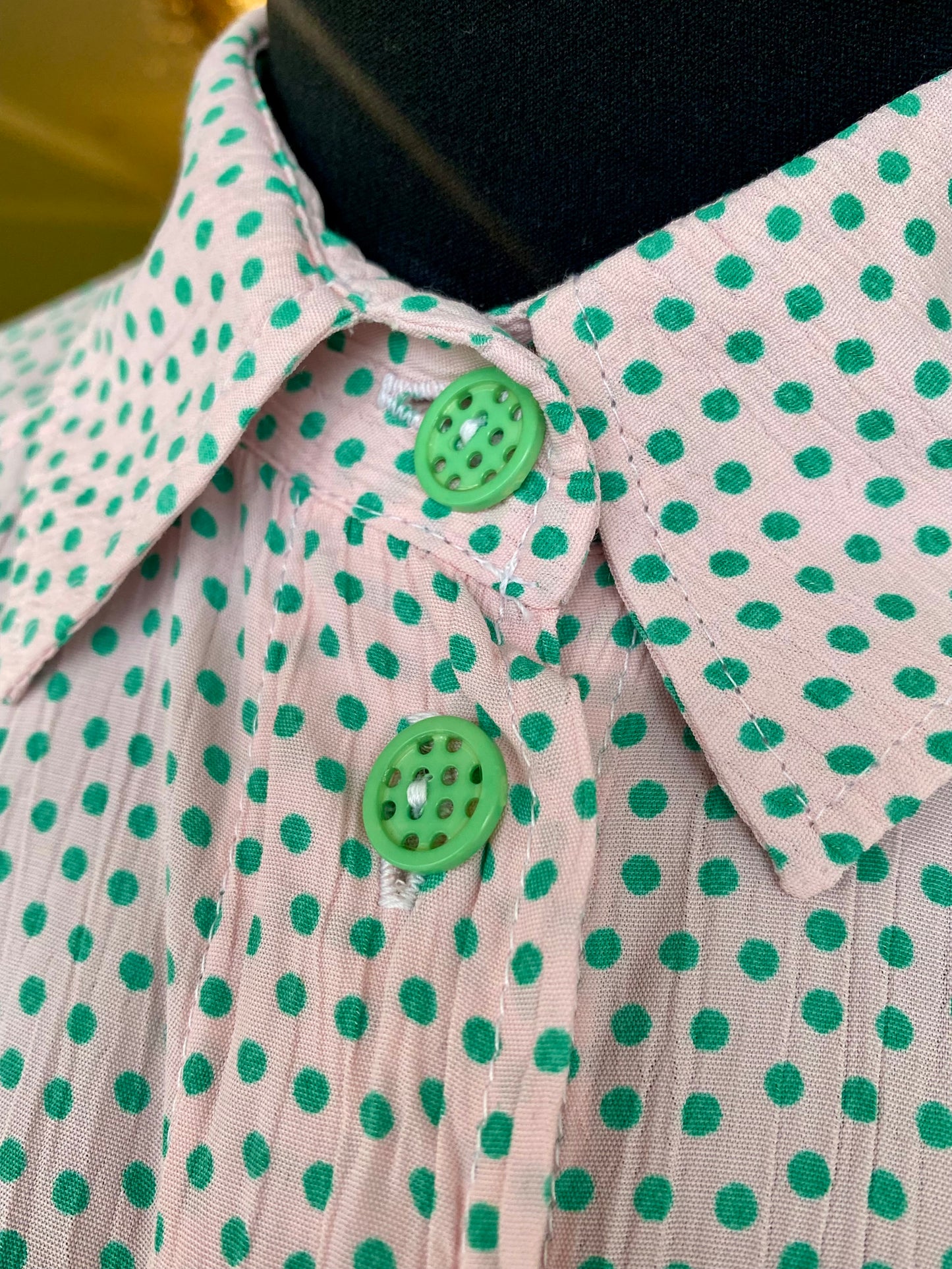 Camicia con piccoli pois verdi - TG. 44/46/48