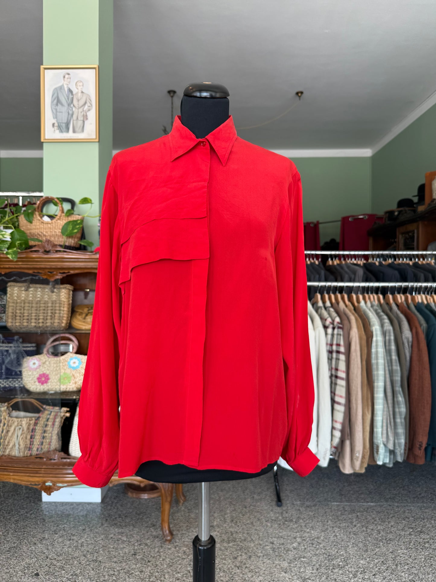 Camicia rossa in pura seta - TG. 42/44