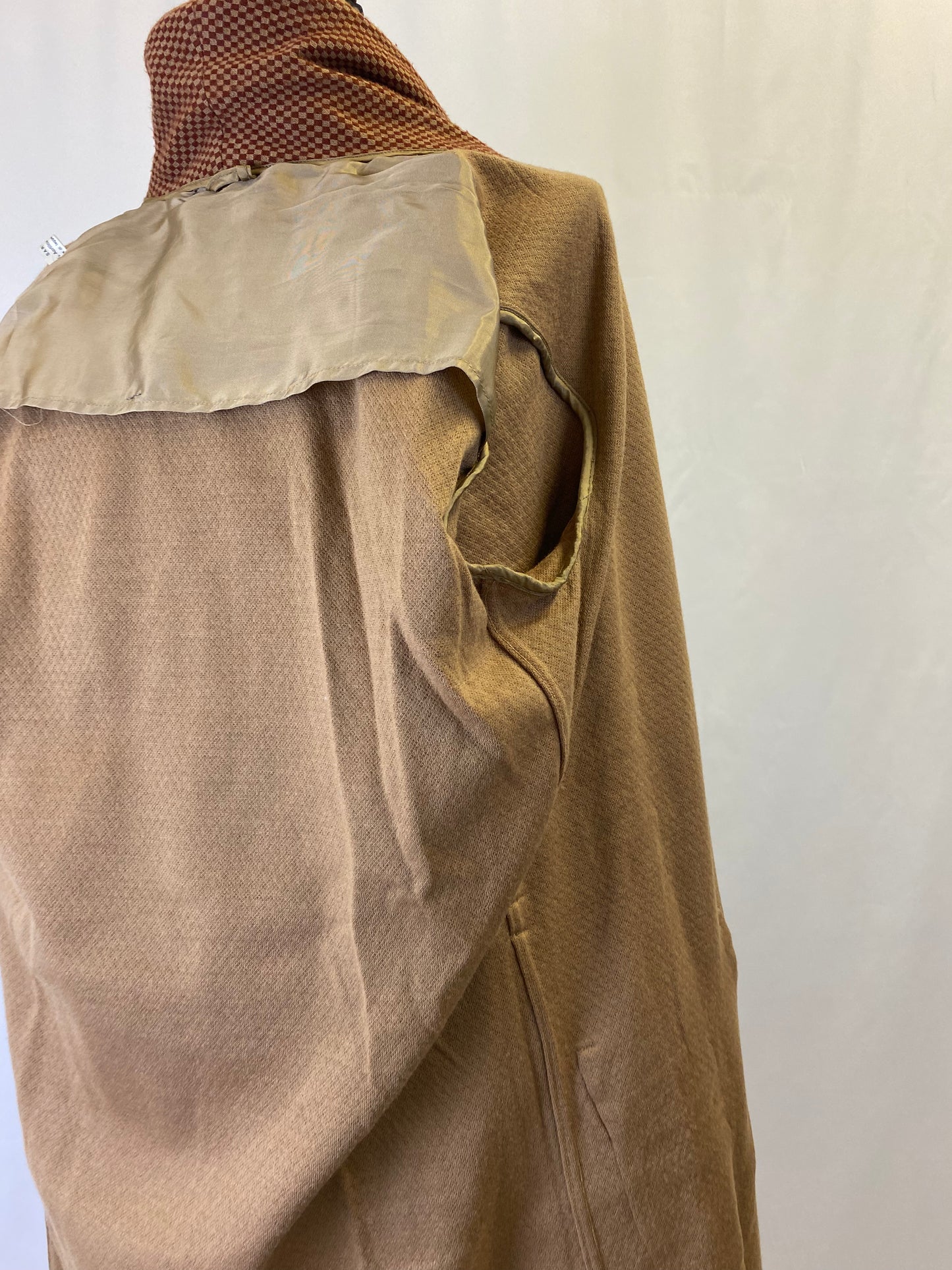 Vestaglia da camera beige a quadri M-L