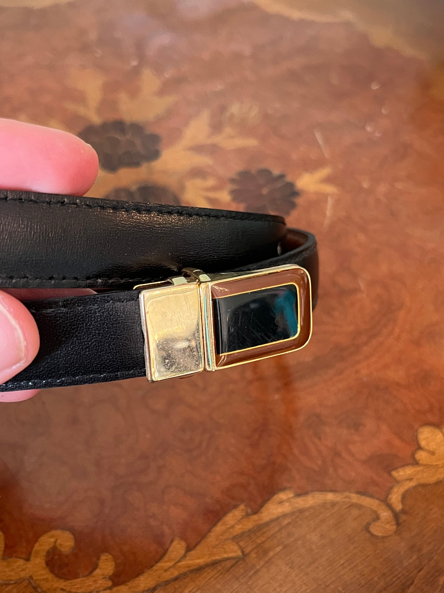 Cintura in pelle nera