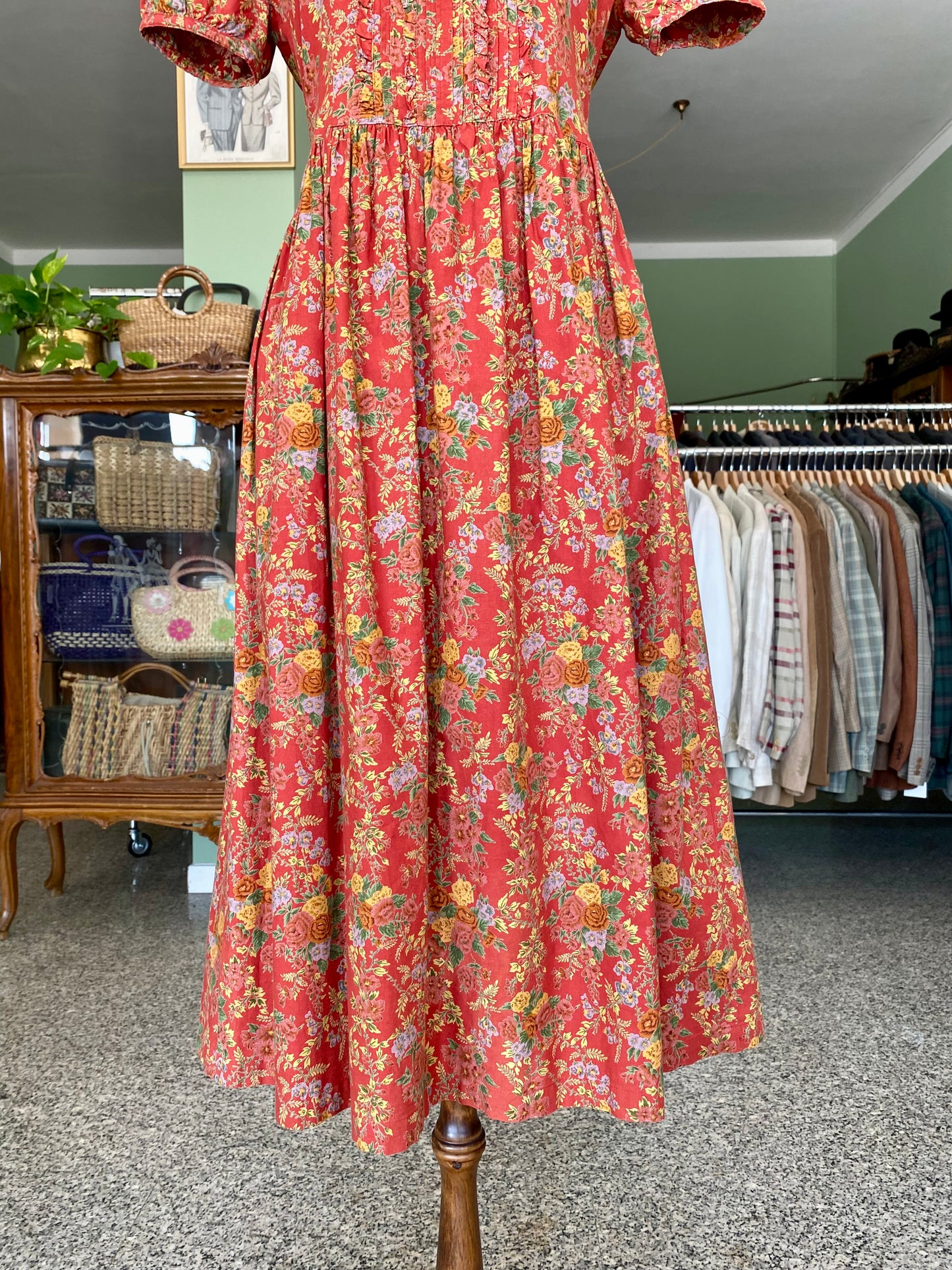 Abito in cotone floreale con maniche a 🎈- TG. 40/42