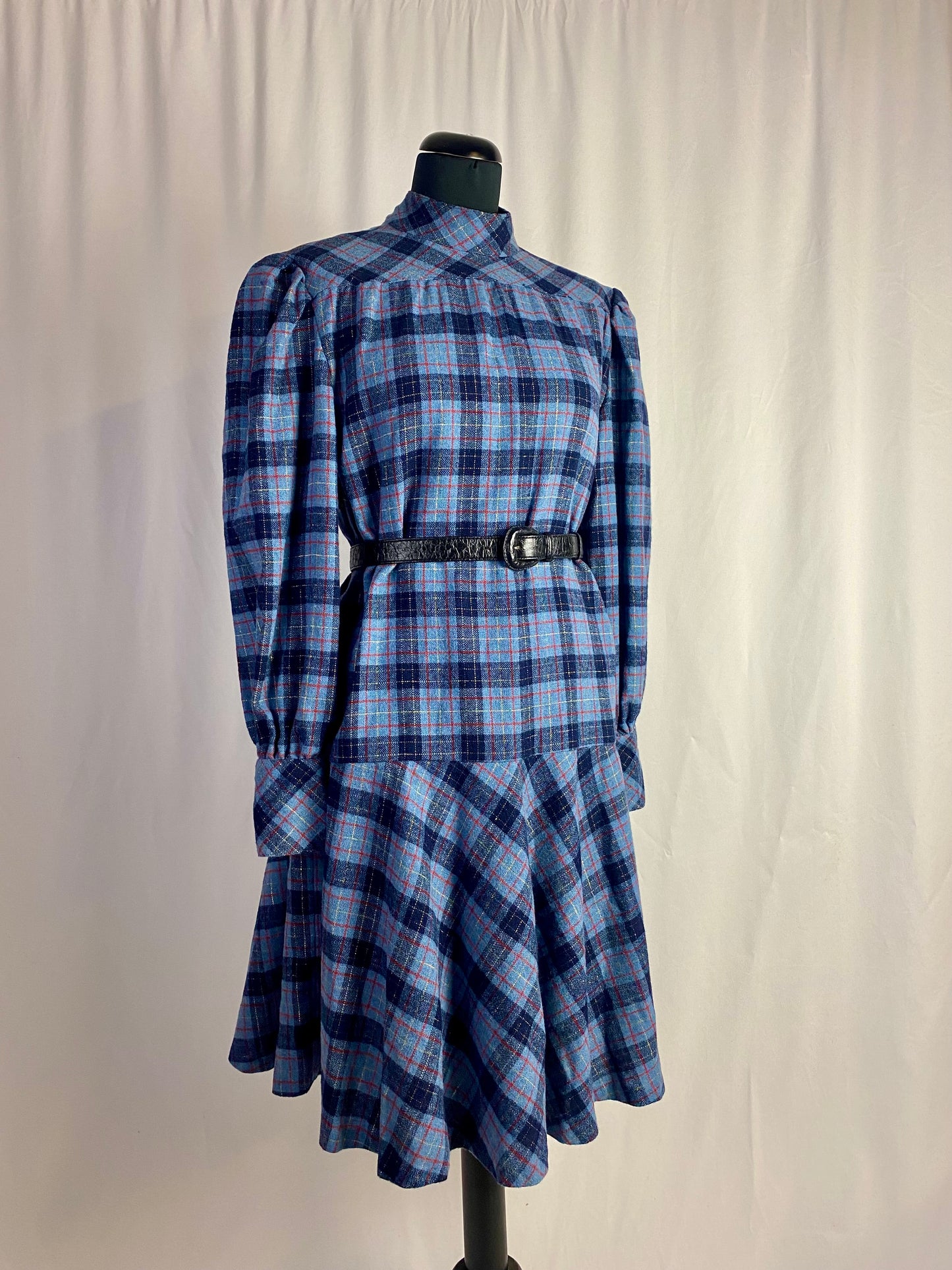 Abito anni ‘70 sartoriale in tartan - TG. 44 circa