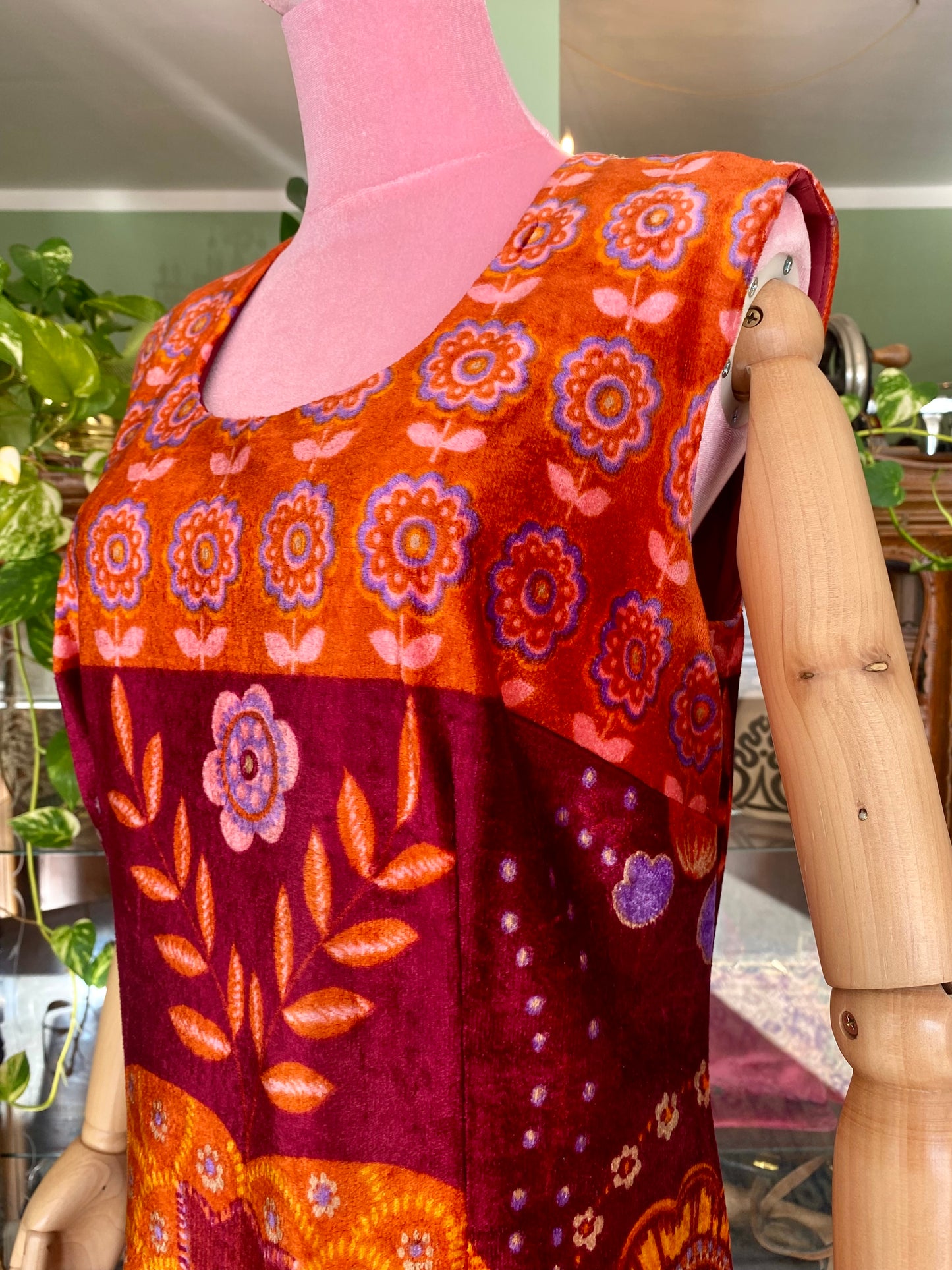 Maxi dress anni ‘70 in velour - TG. 44