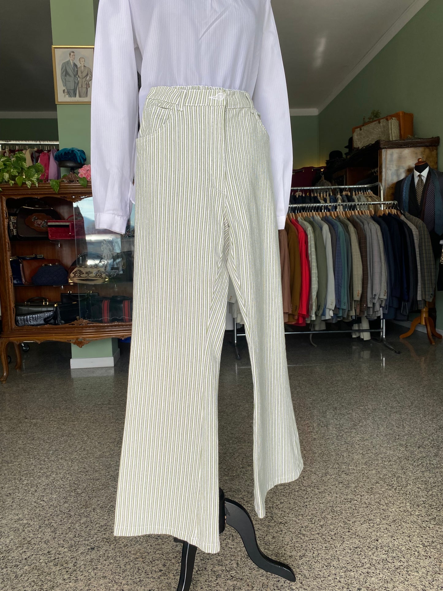 Pantalone in cotone a righe - TG. 42