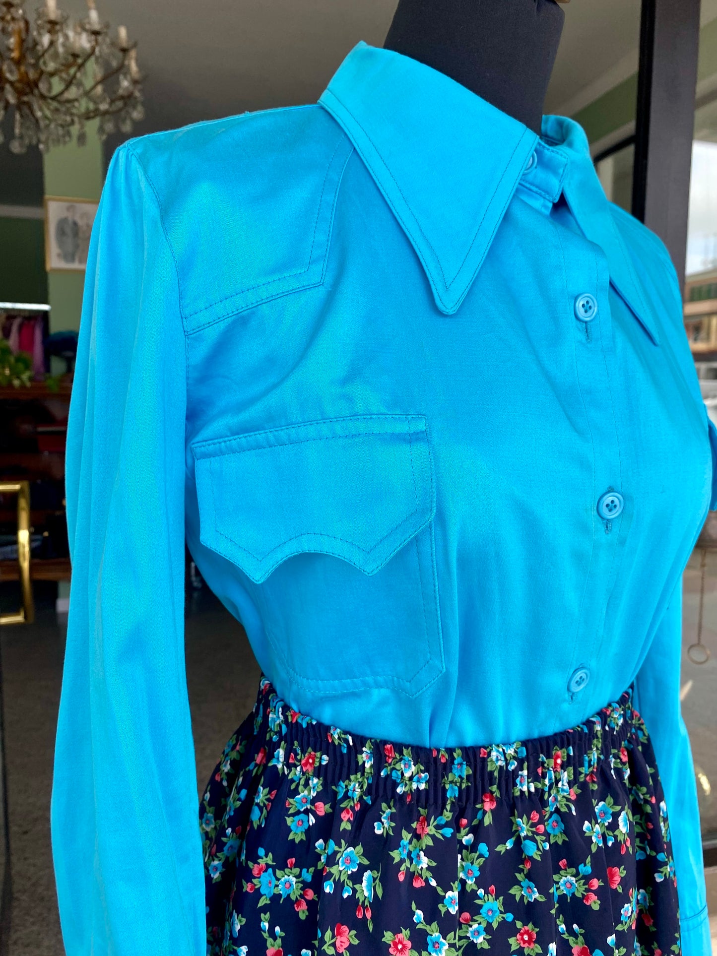 Camicia anni ‘70 azzurra - TG. 44/46