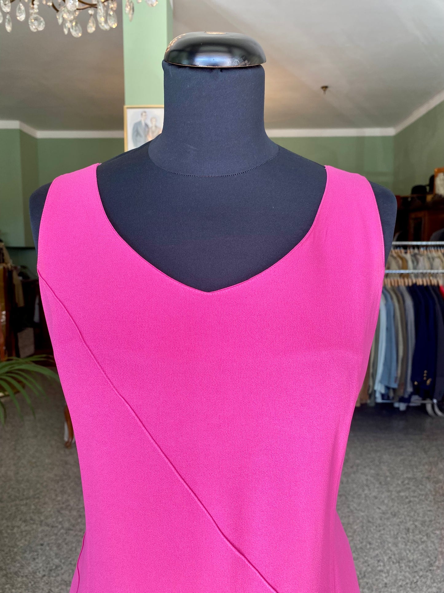 Tubino anni ‘90 fucsia in crepe di seta - TG. 42/44