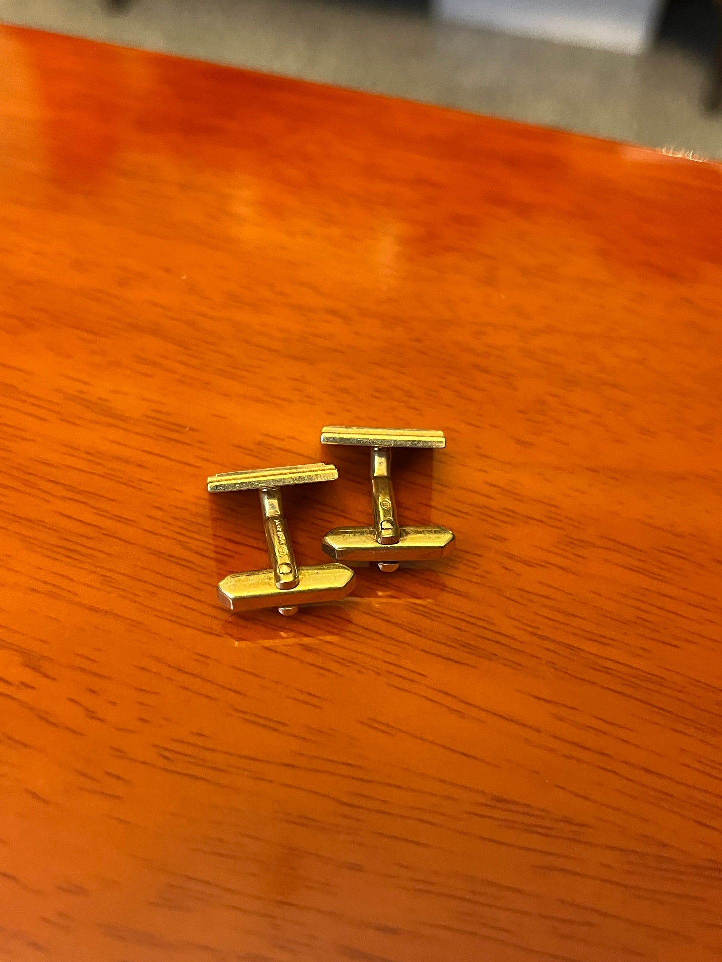 Gemelli placcati oro rettangolari