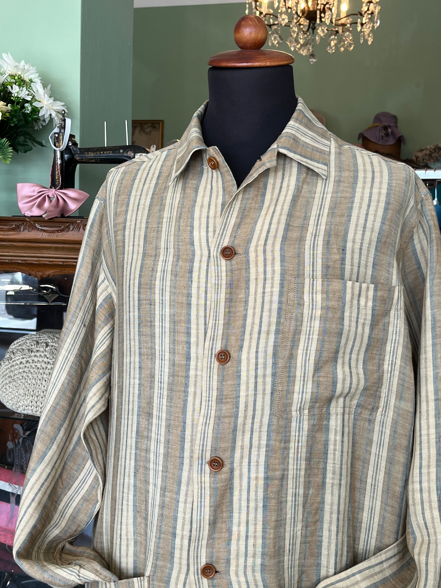 Giacca-camicia in puro lino tg. M-L